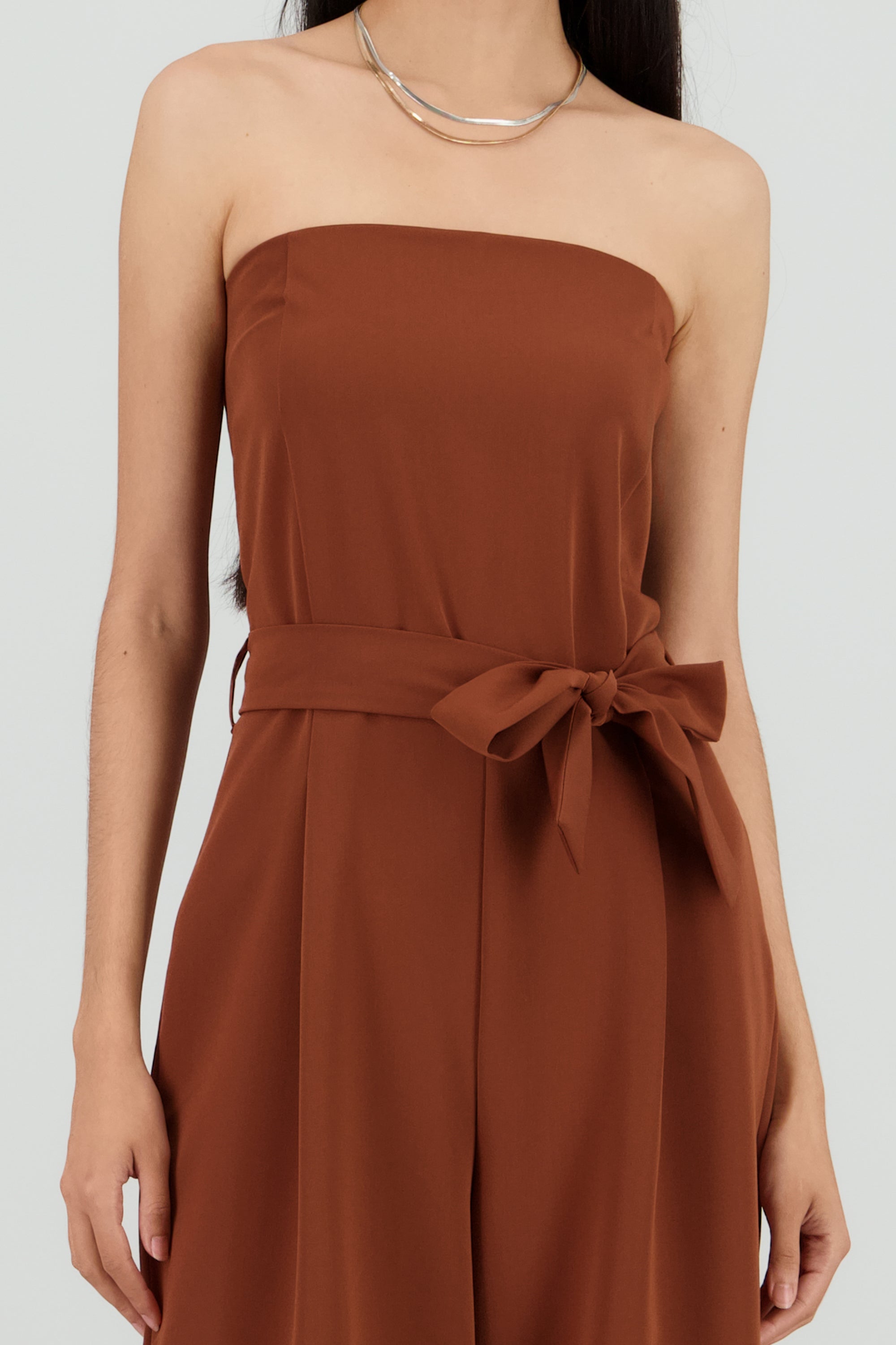 Jumpsuit strapless sastreado LADRILLO