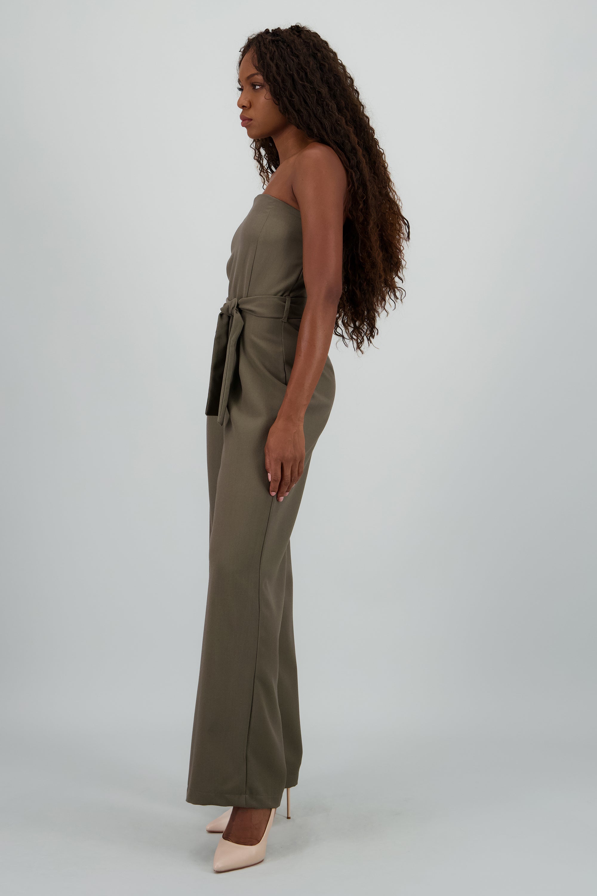 Jumpsuit strapless sastreado VERDE OBSCURO