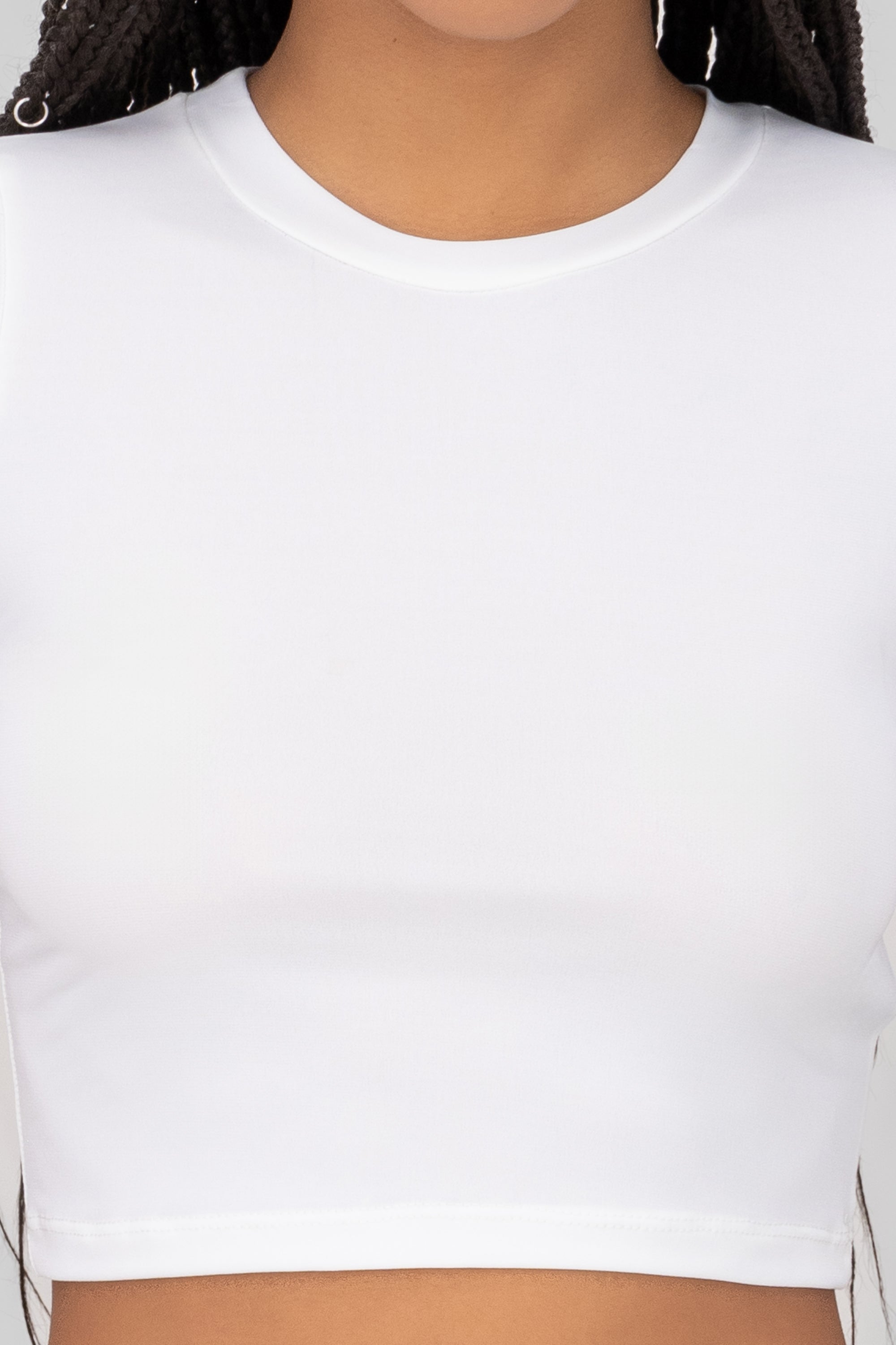 playera crop manga corta BLANCO