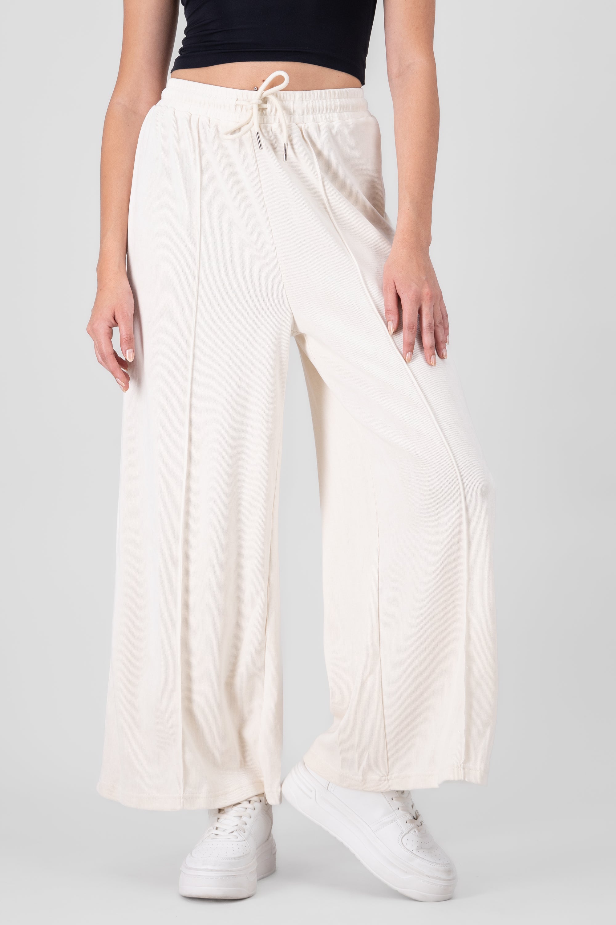 Pantalon liso suave CREMA