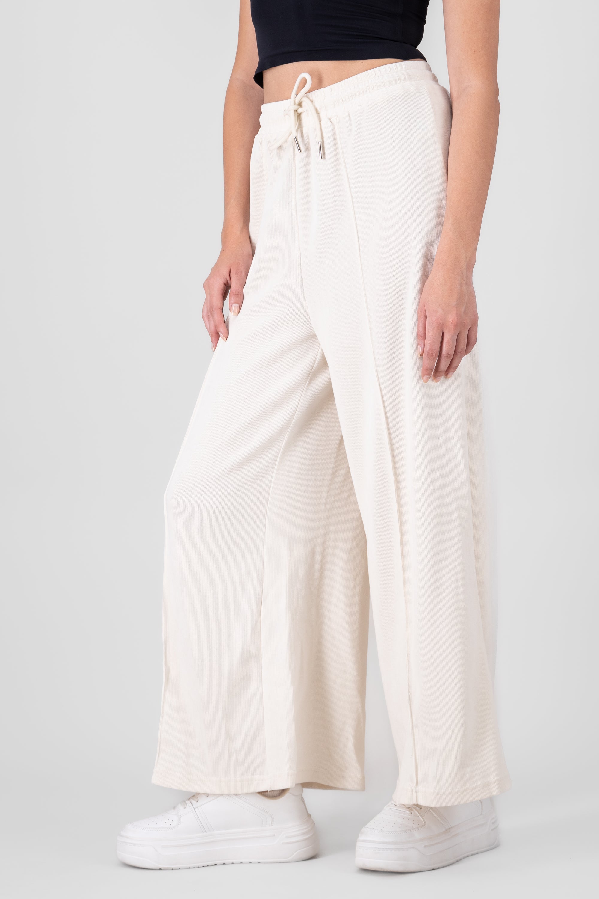 Pantalon liso suave CREMA