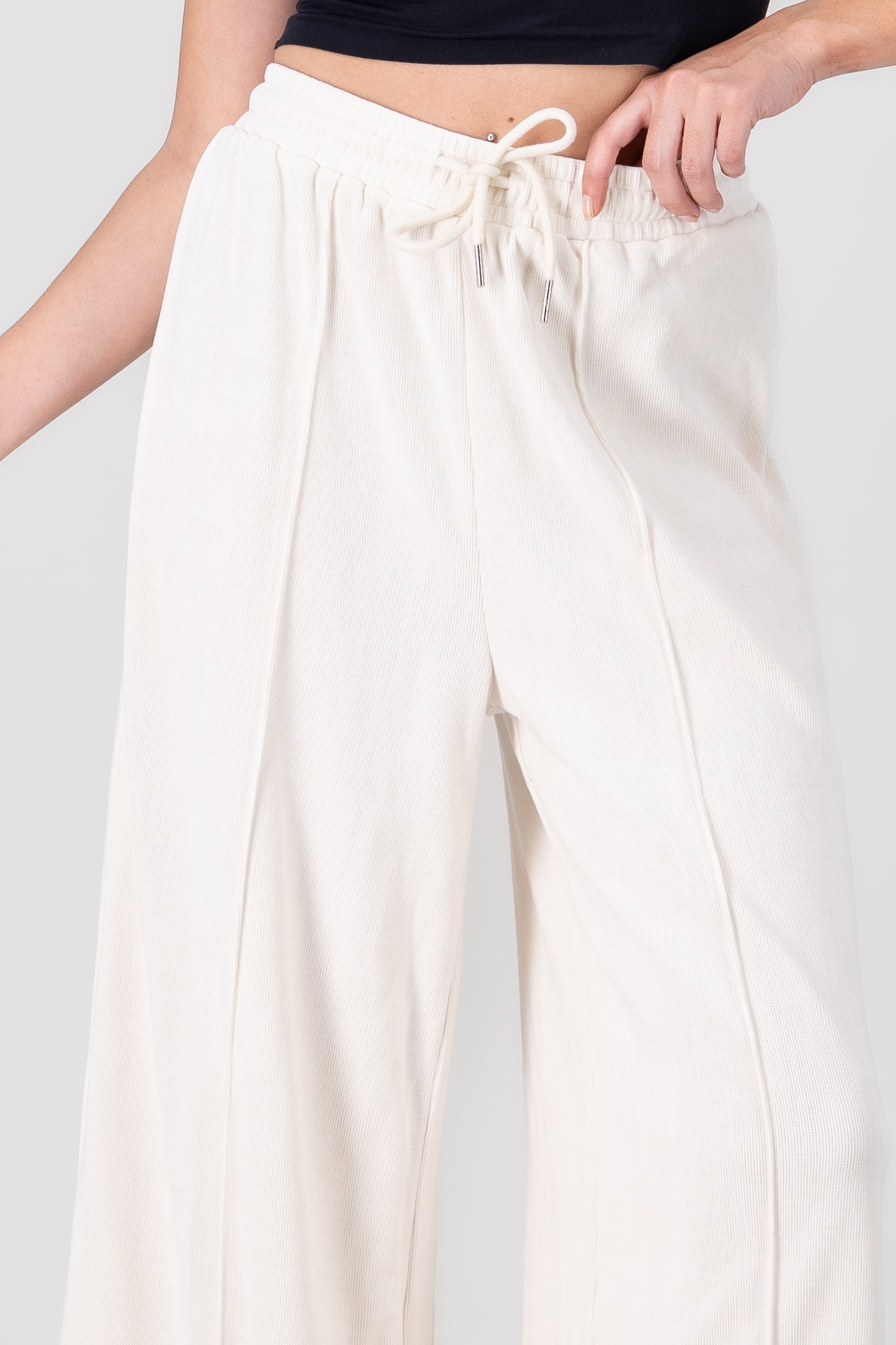 Pantalon liso suave CREMA