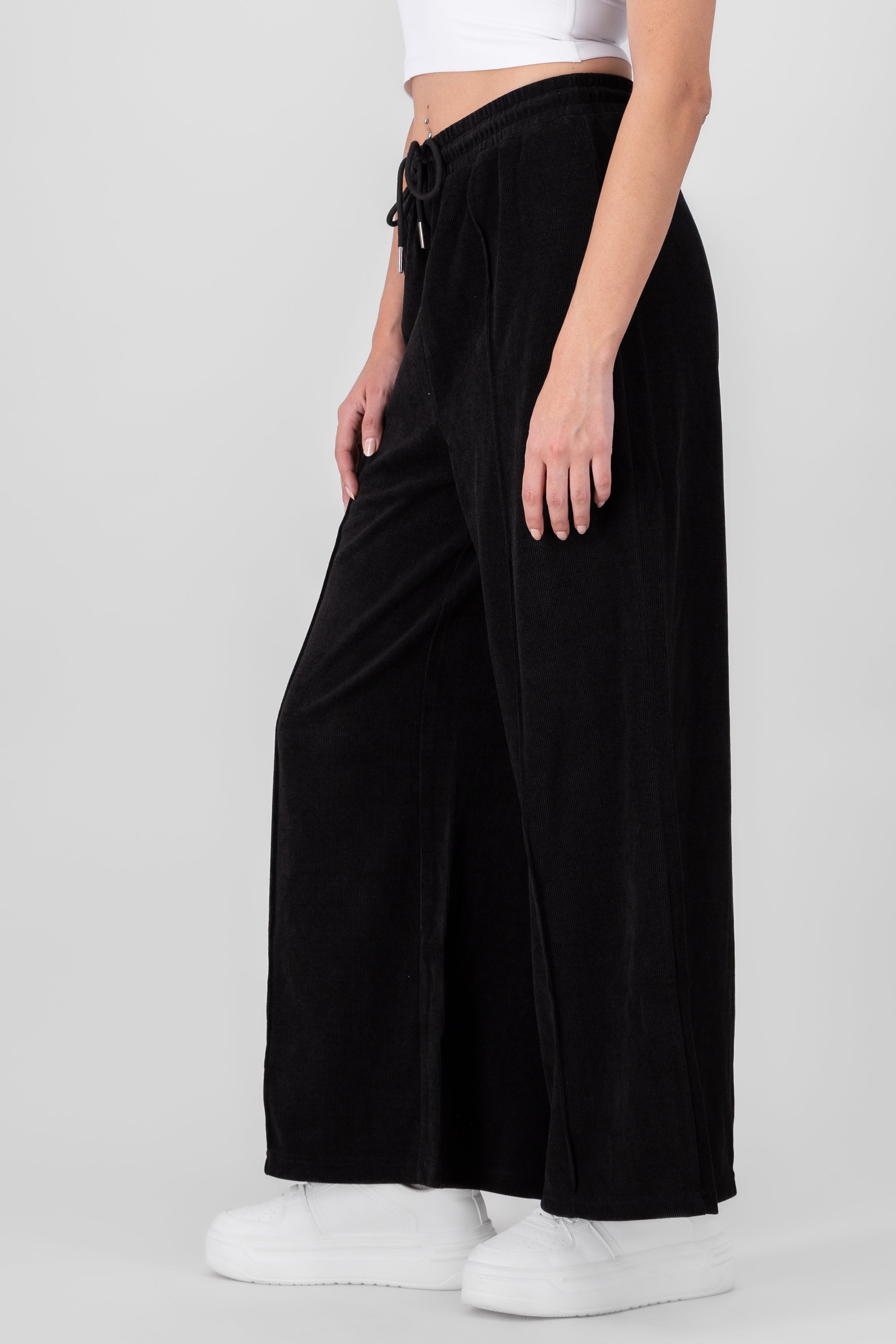 Pantalon liso suave NEGRO