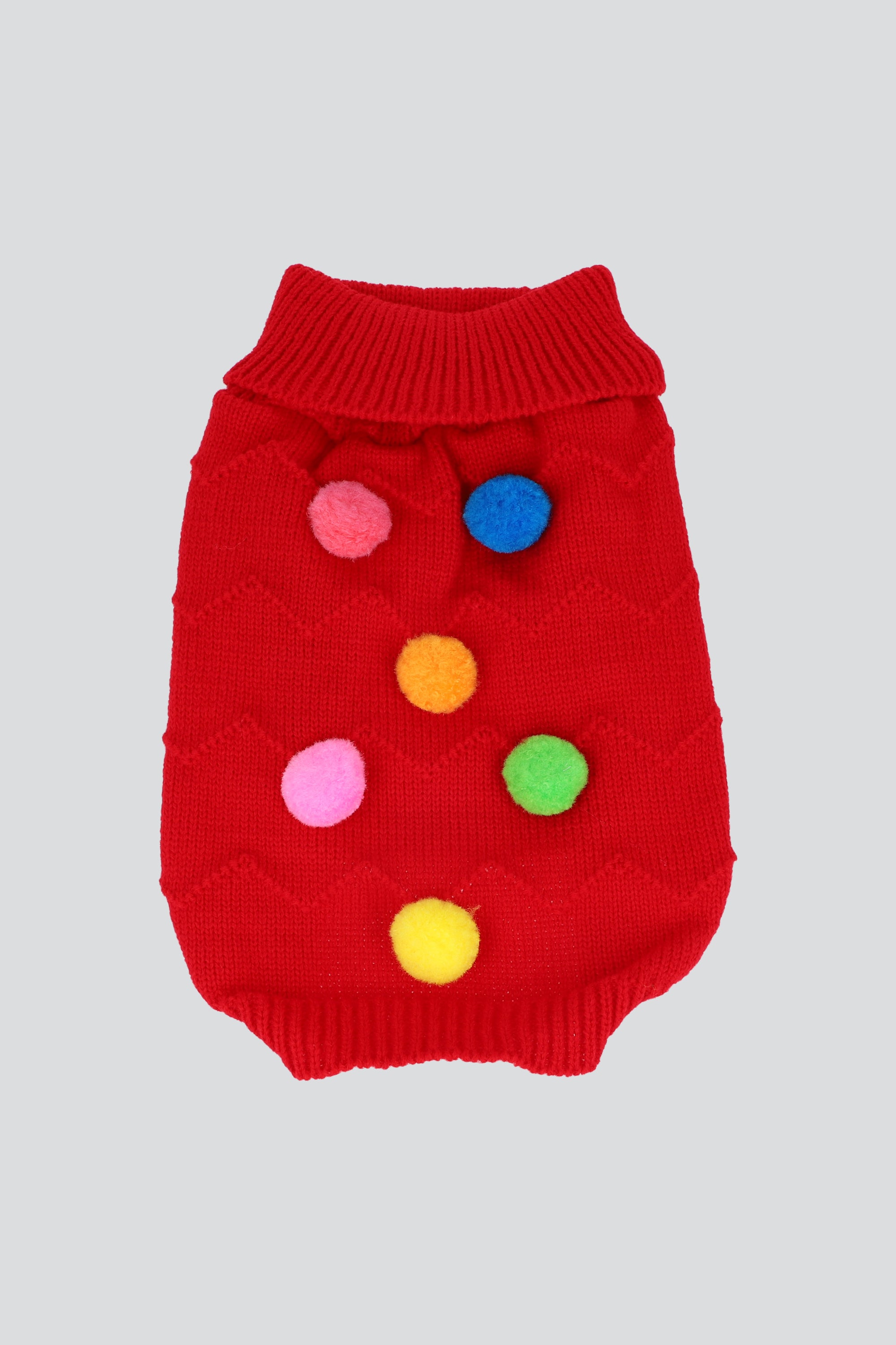 Sueter mascota pompones ROJO