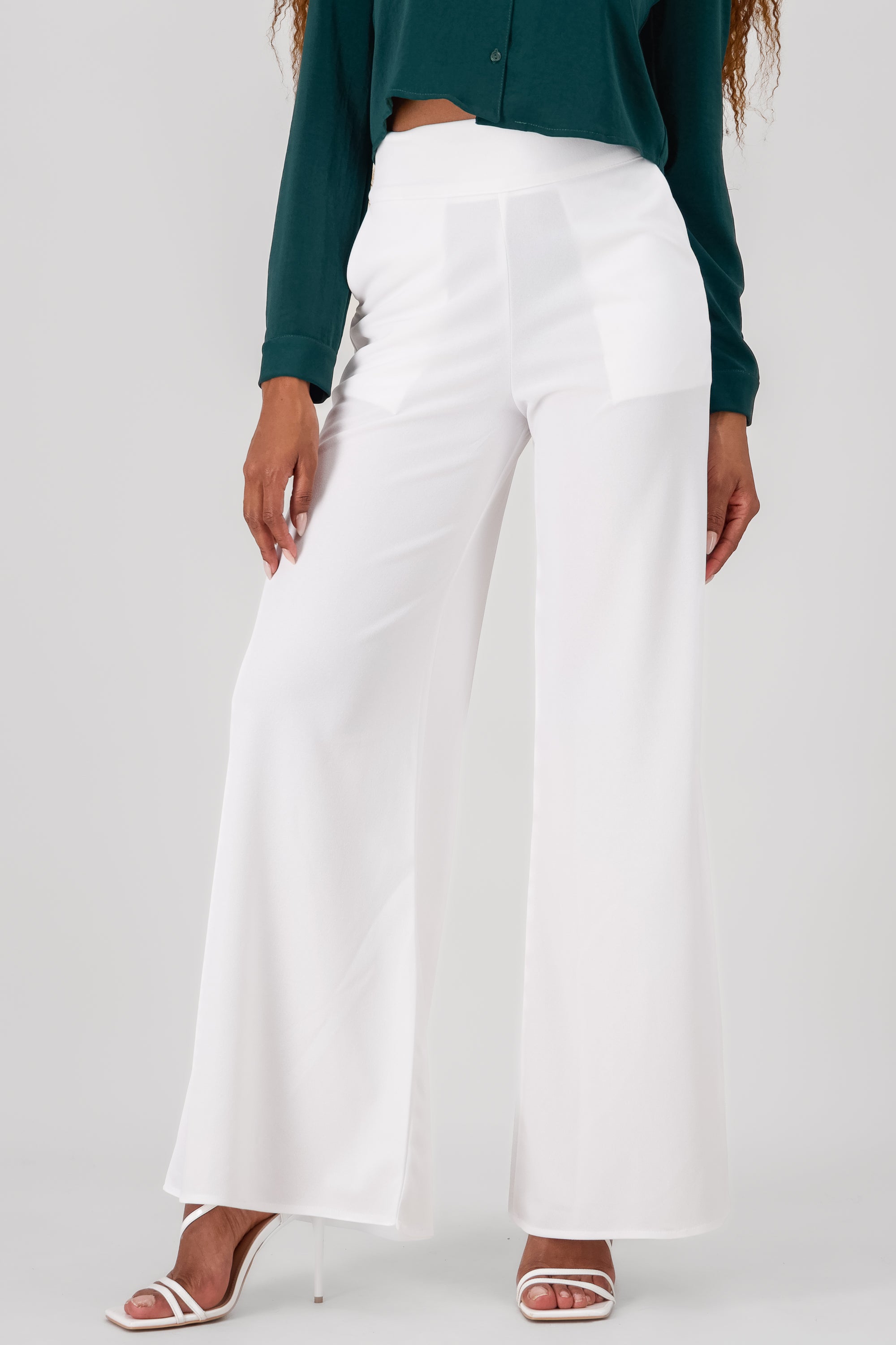 Pantalon liso cierre BLANCO