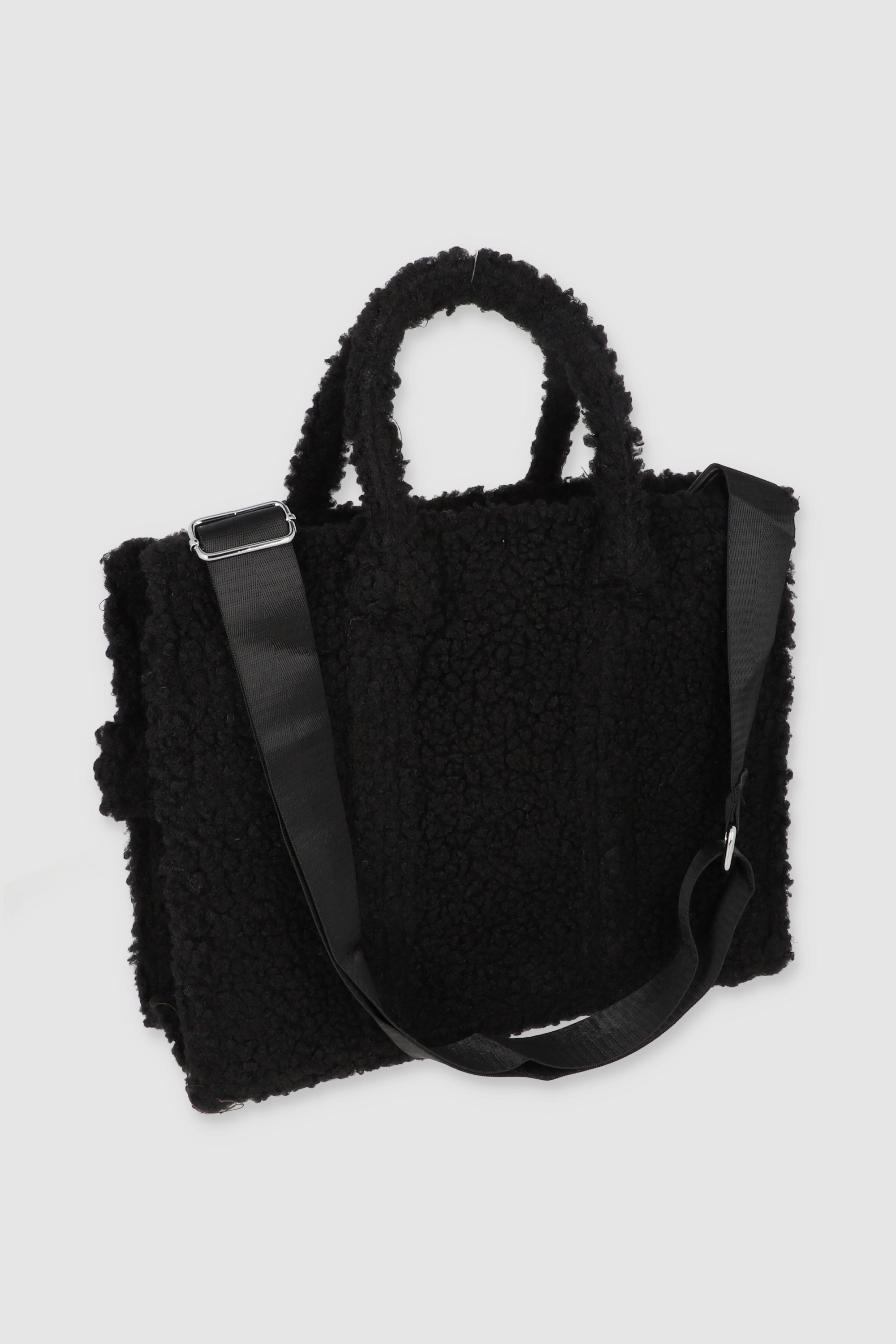 Bolsa tote estructurada sherpa NEGRO