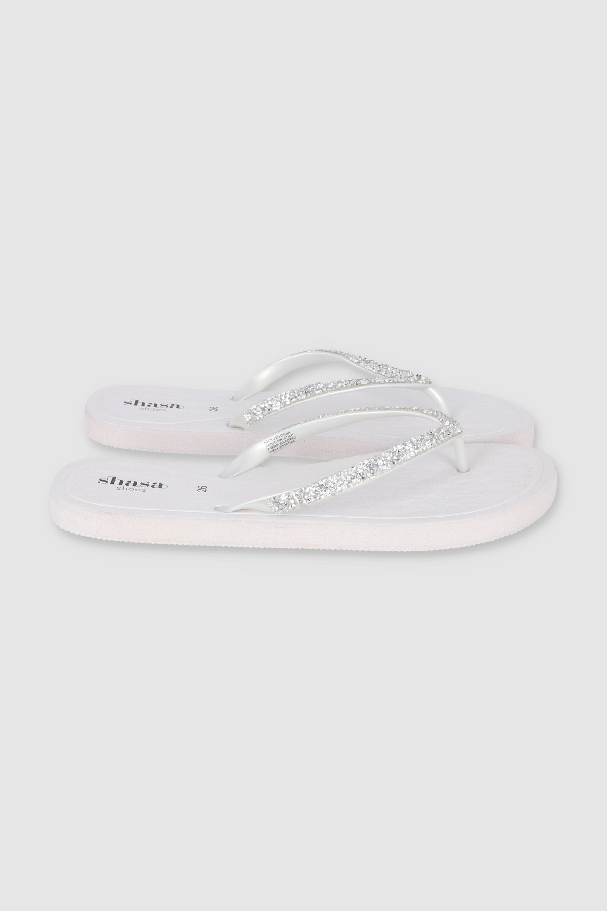 FLIP FLOPS CHINELA BRILLO ROCA BLANCO