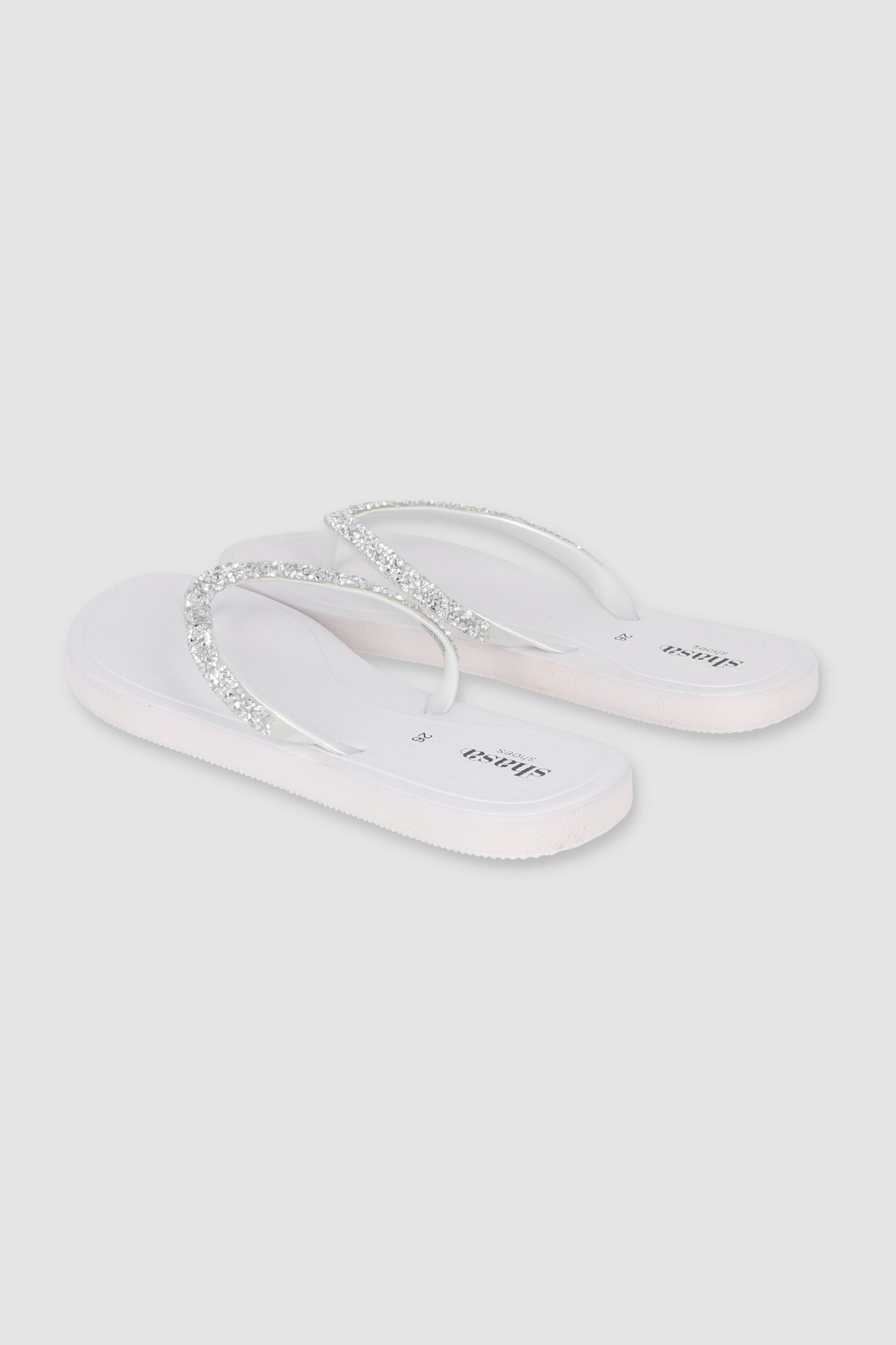 FLIP FLOPS CHINELA BRILLO ROCA BLANCO