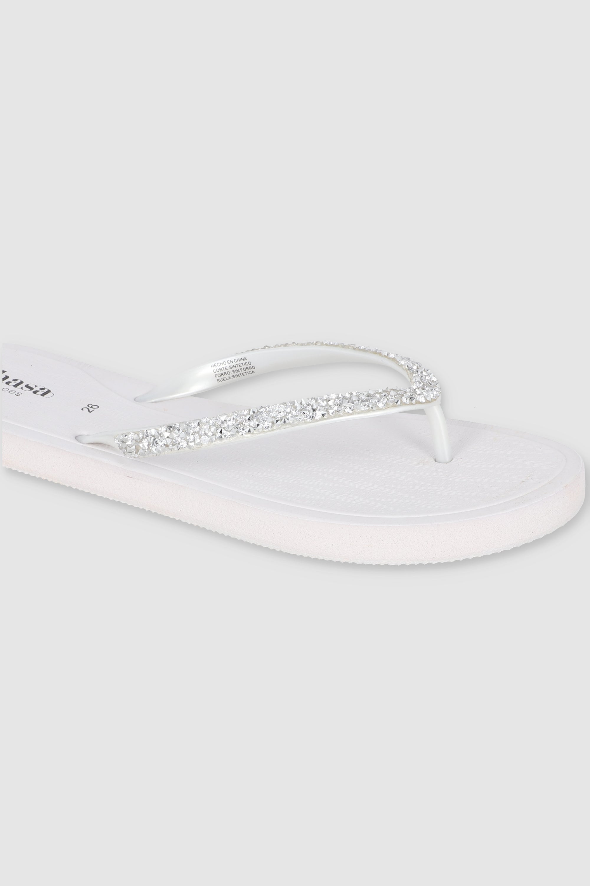 FLIP FLOPS CHINELA BRILLO ROCA BLANCO