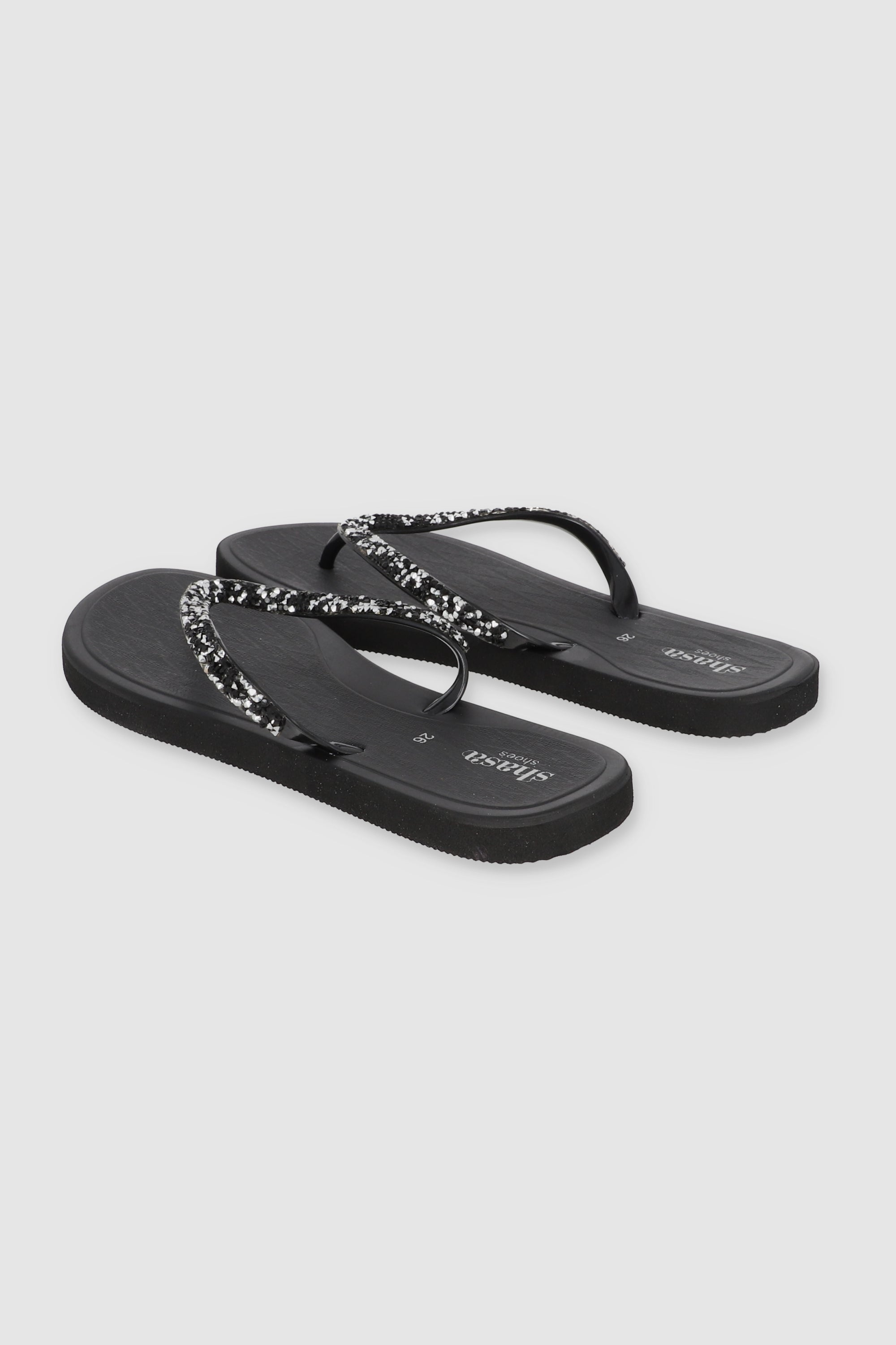 FLIP FLOPS CHINELA BRILLO ROCA NEGRO