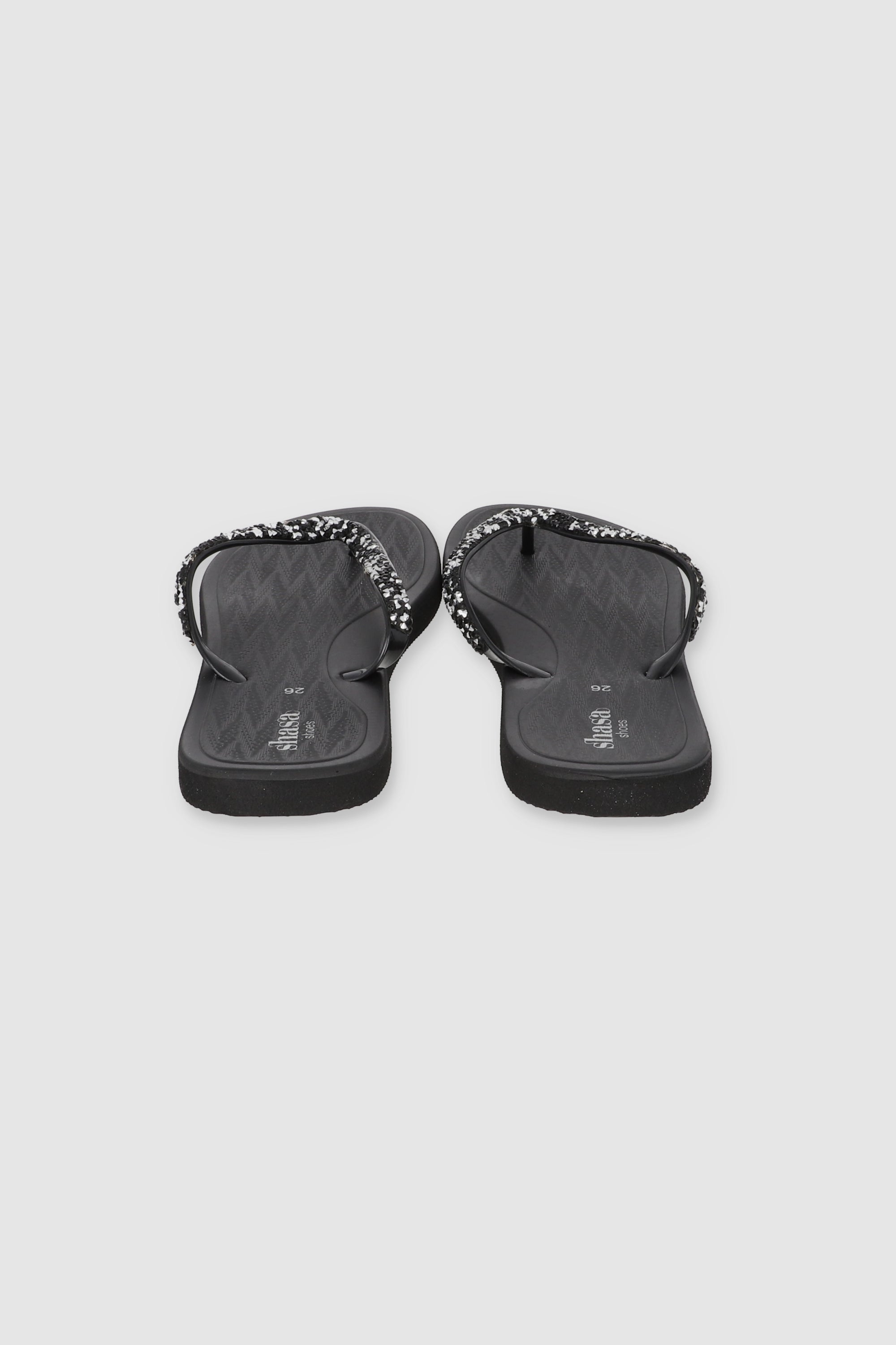 FLIP FLOPS CHINELA BRILLO ROCA NEGRO