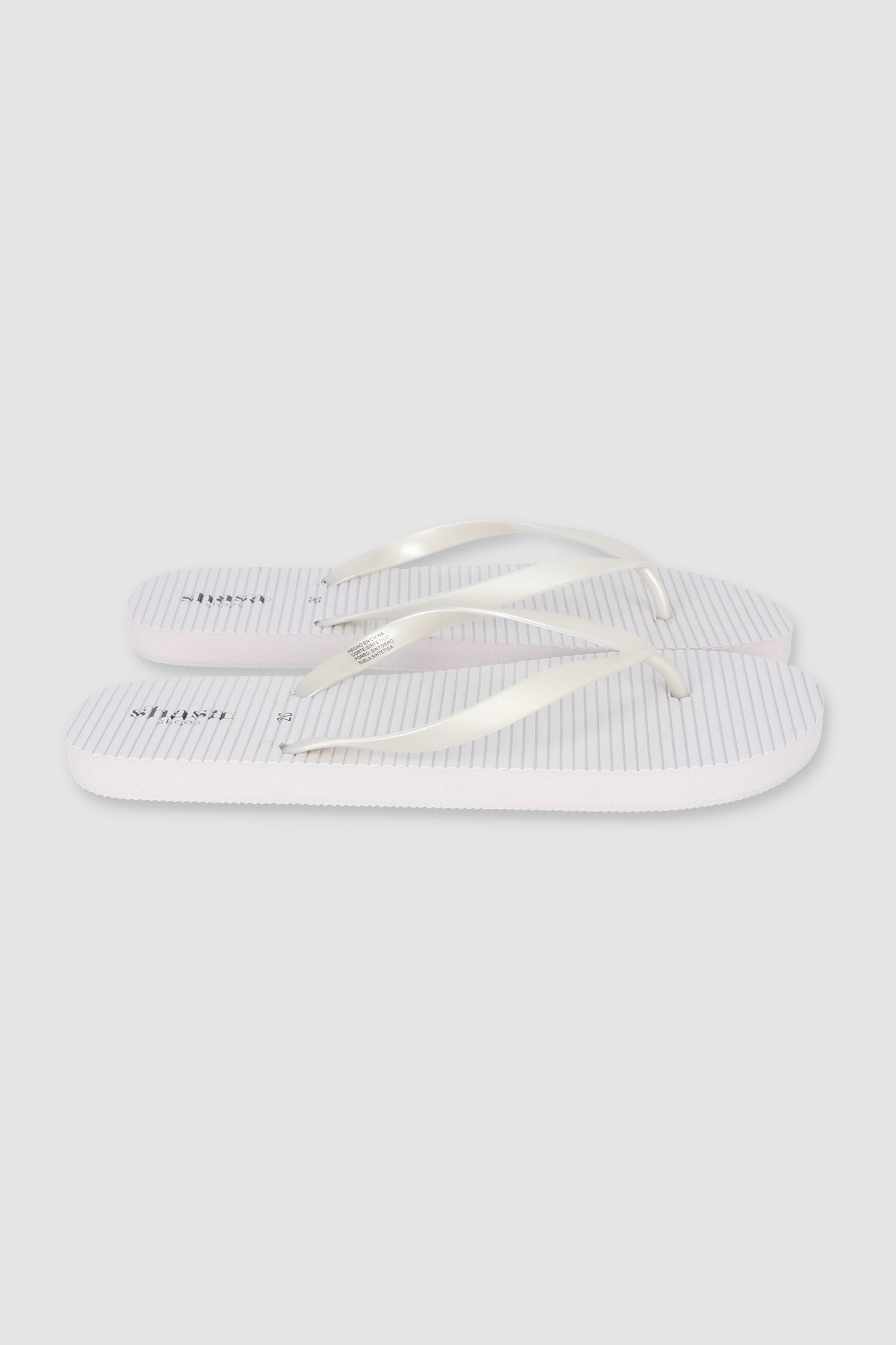 FLIP FLOPS TEXTURA GLITTER BLANCO