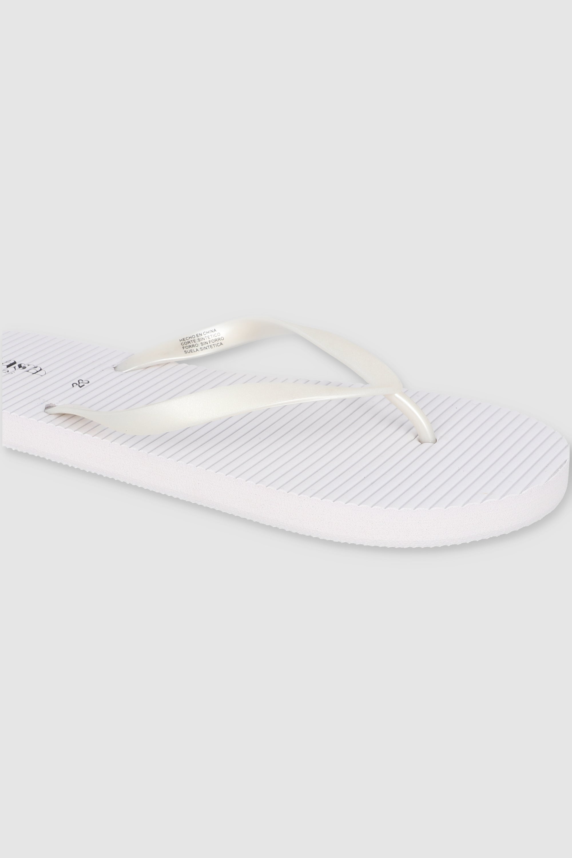 FLIP FLOPS TEXTURA GLITTER BLANCO