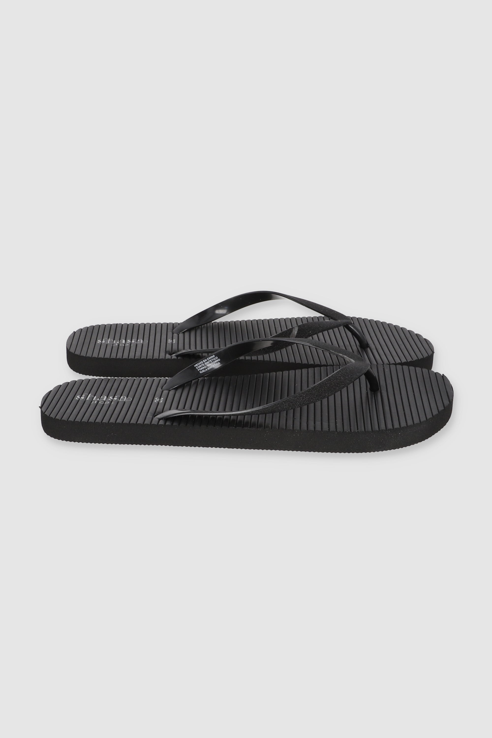 FLIP FLOPS TEXTURA GLITTER NEGRO