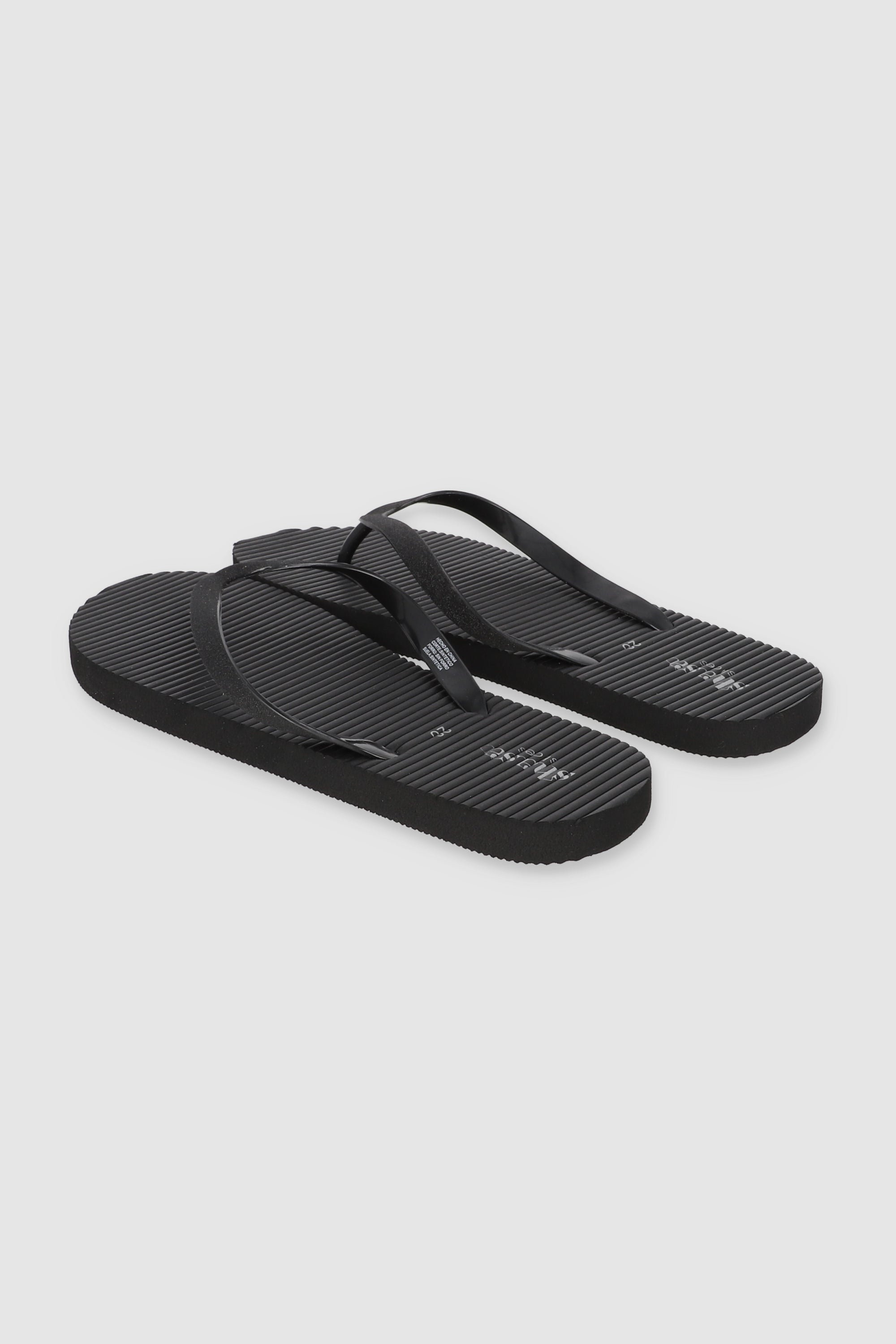 FLIP FLOPS TEXTURA GLITTER NEGRO