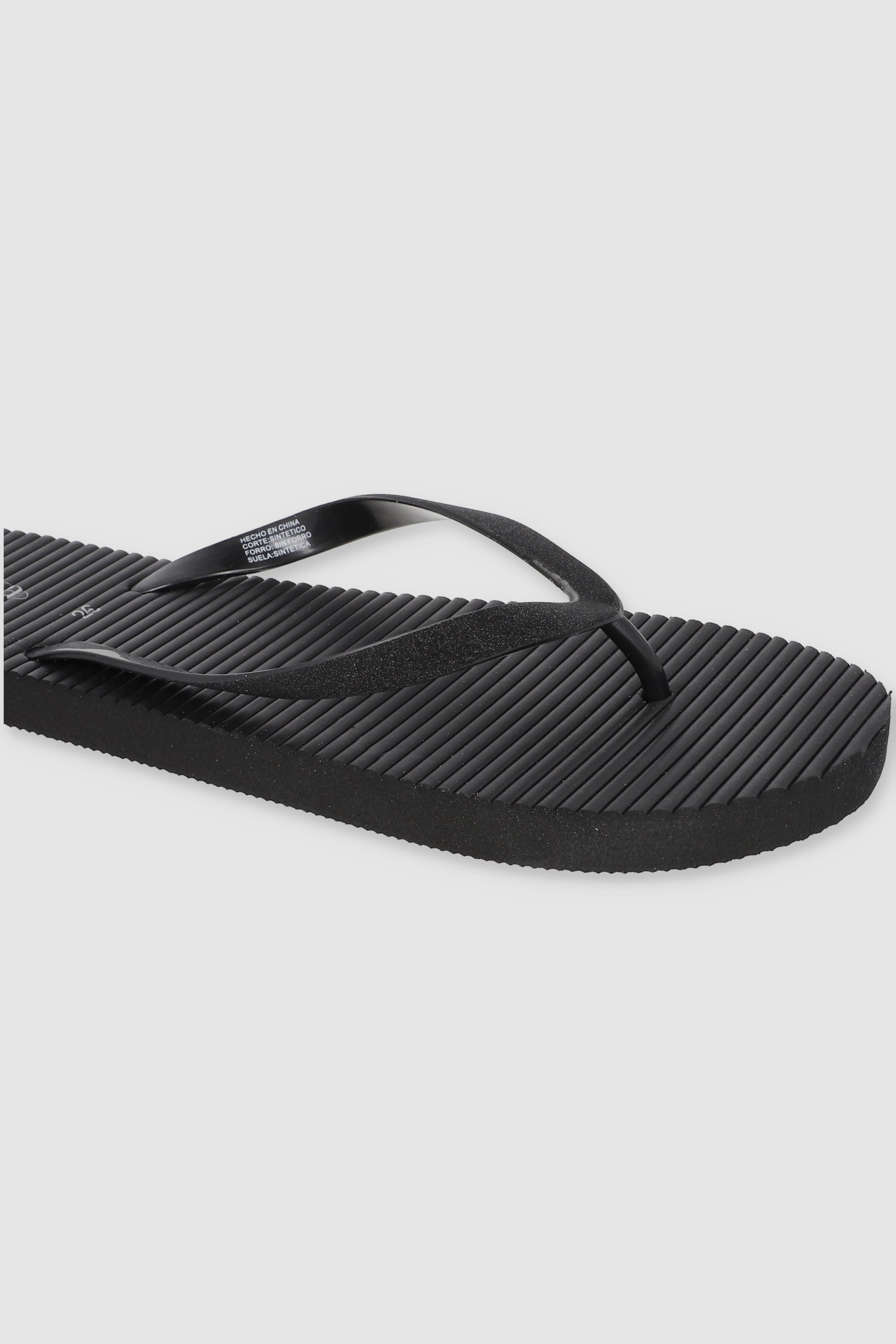 FLIP FLOPS TEXTURA GLITTER NEGRO