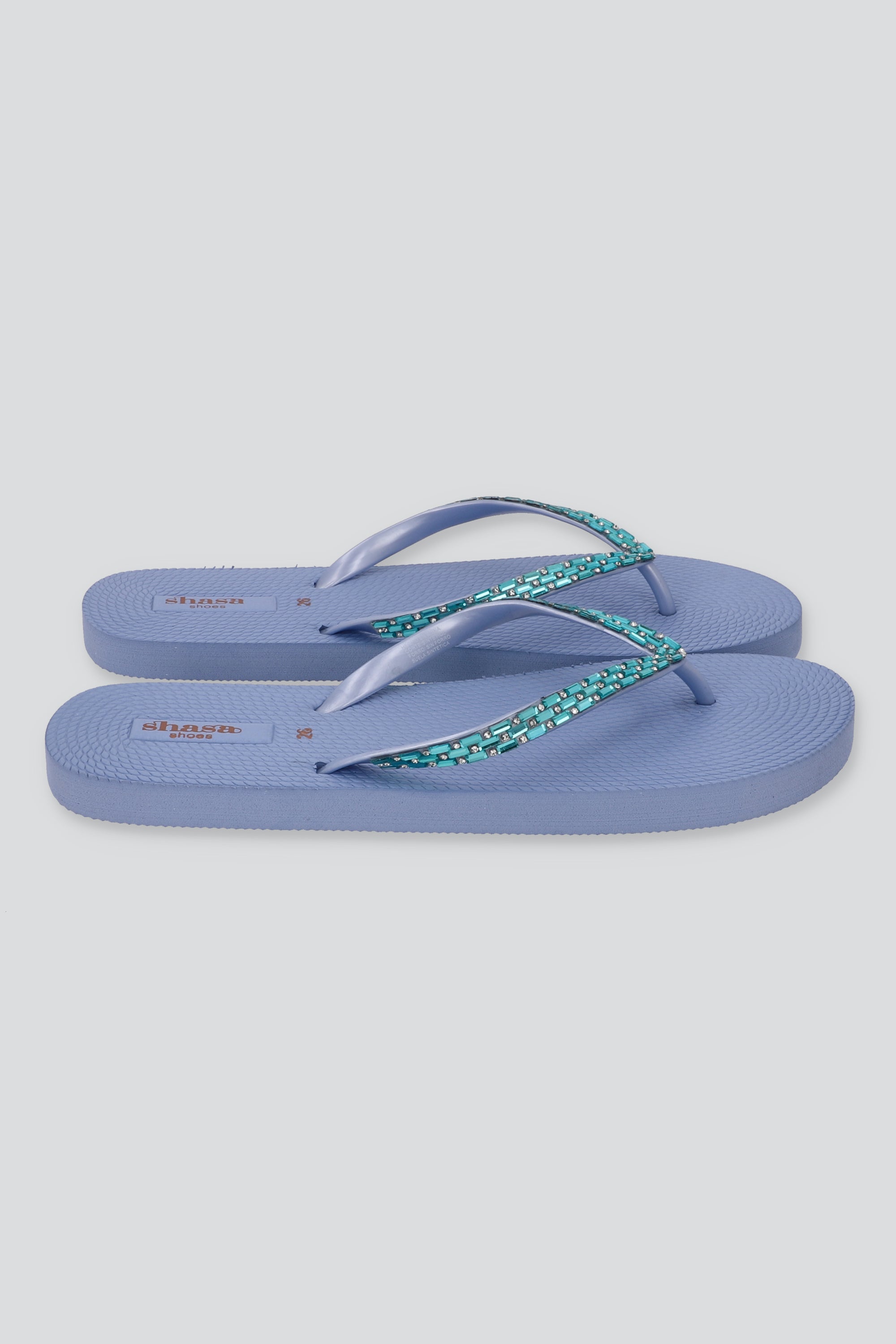 Flip Flops Brillos Rectángulo AZUL CIELO