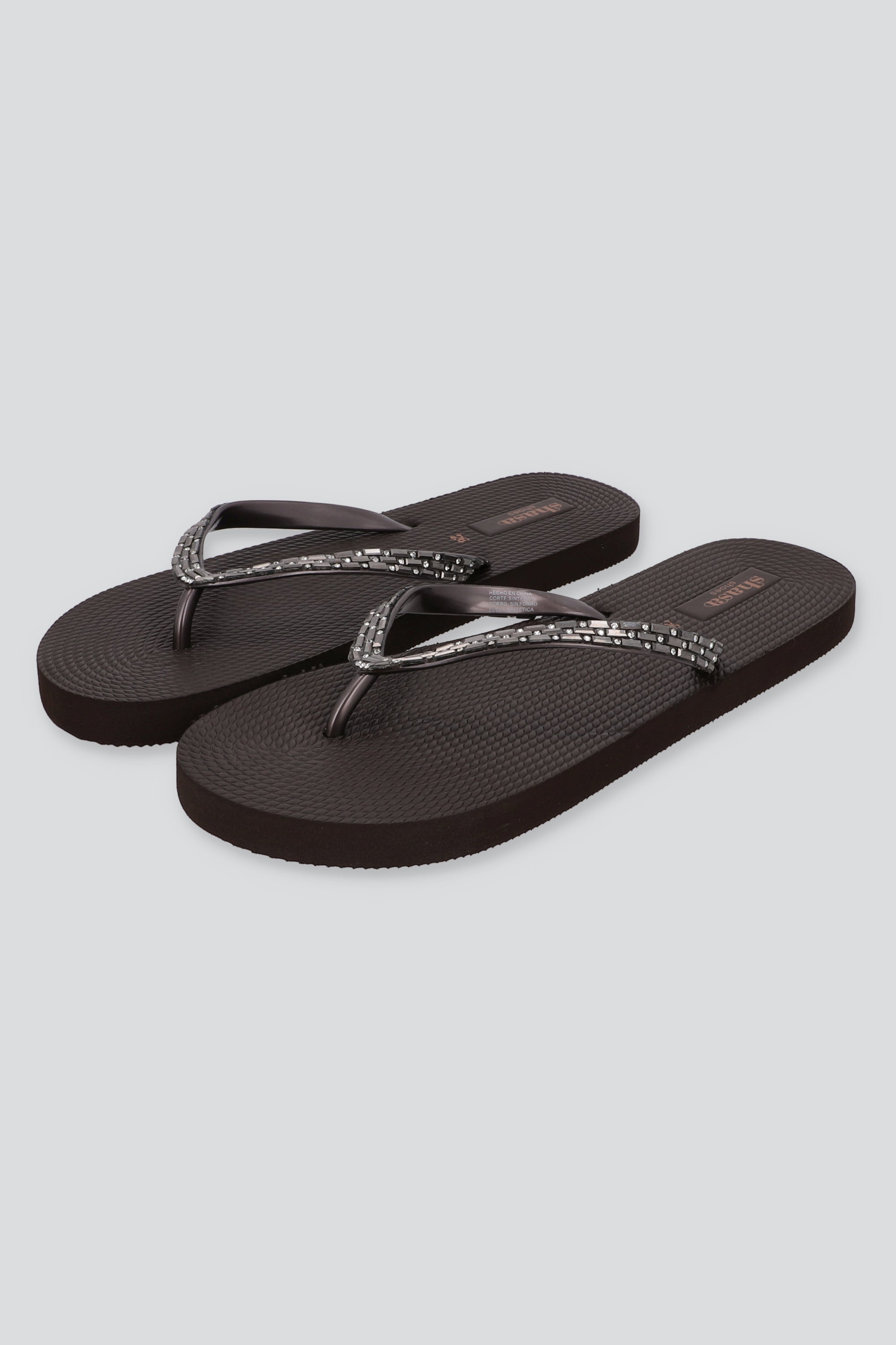 Flip Flops Brillos Rectángulo CAFE