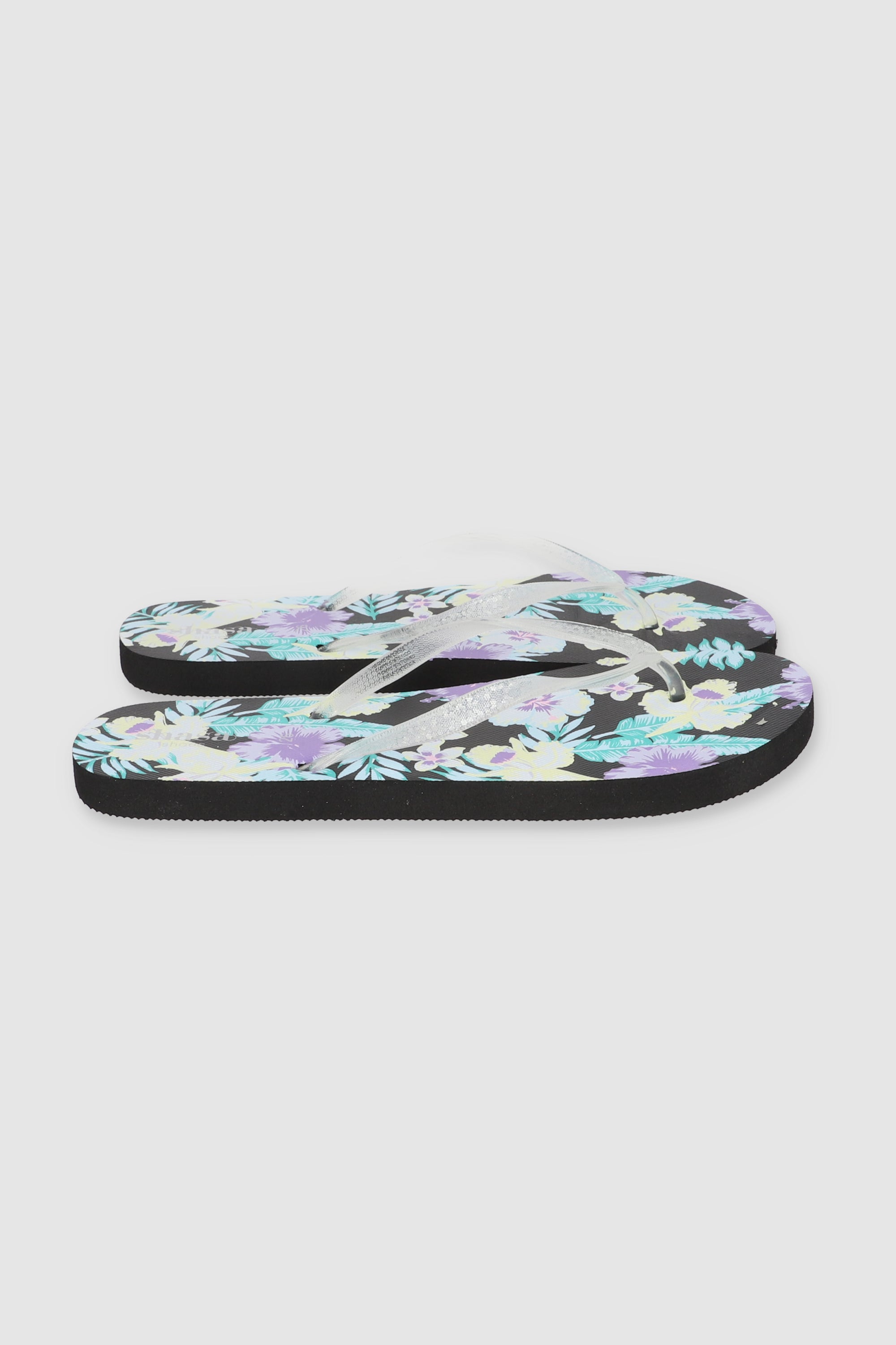 FLIP FLOPS FLORES TROPICAL NEGRO COMBO