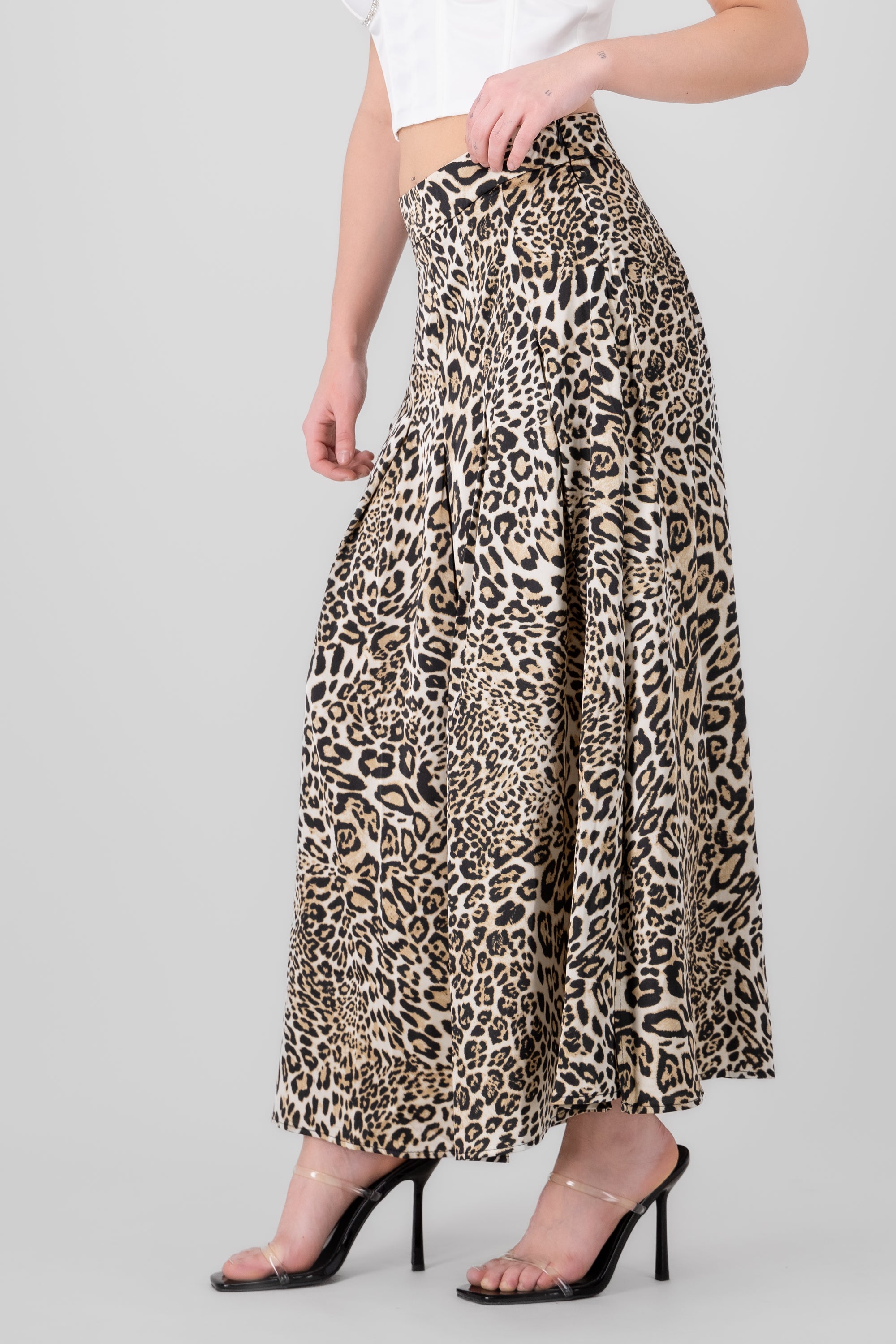 Maxi falda animal print CAFE COMBO