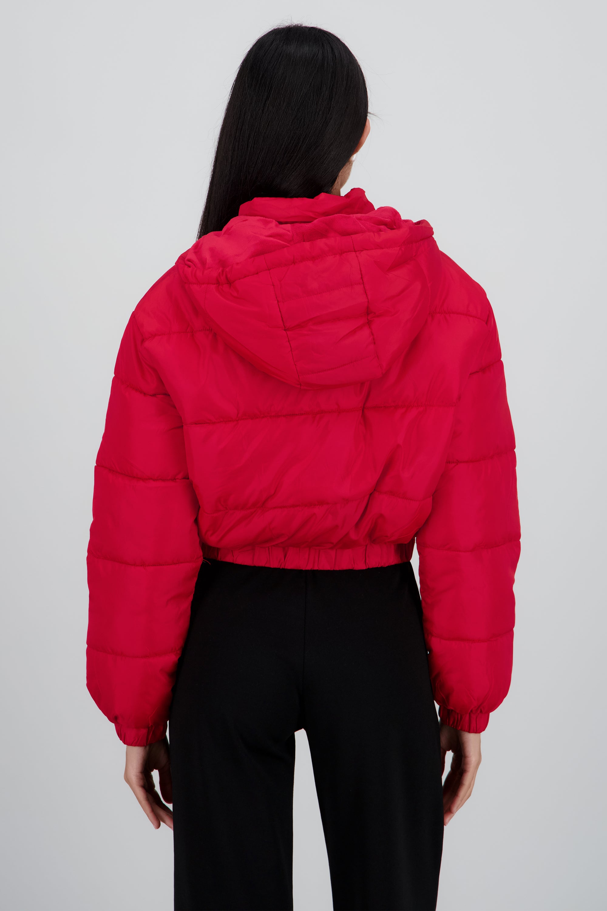 Chamarra puffer gorro ROJO