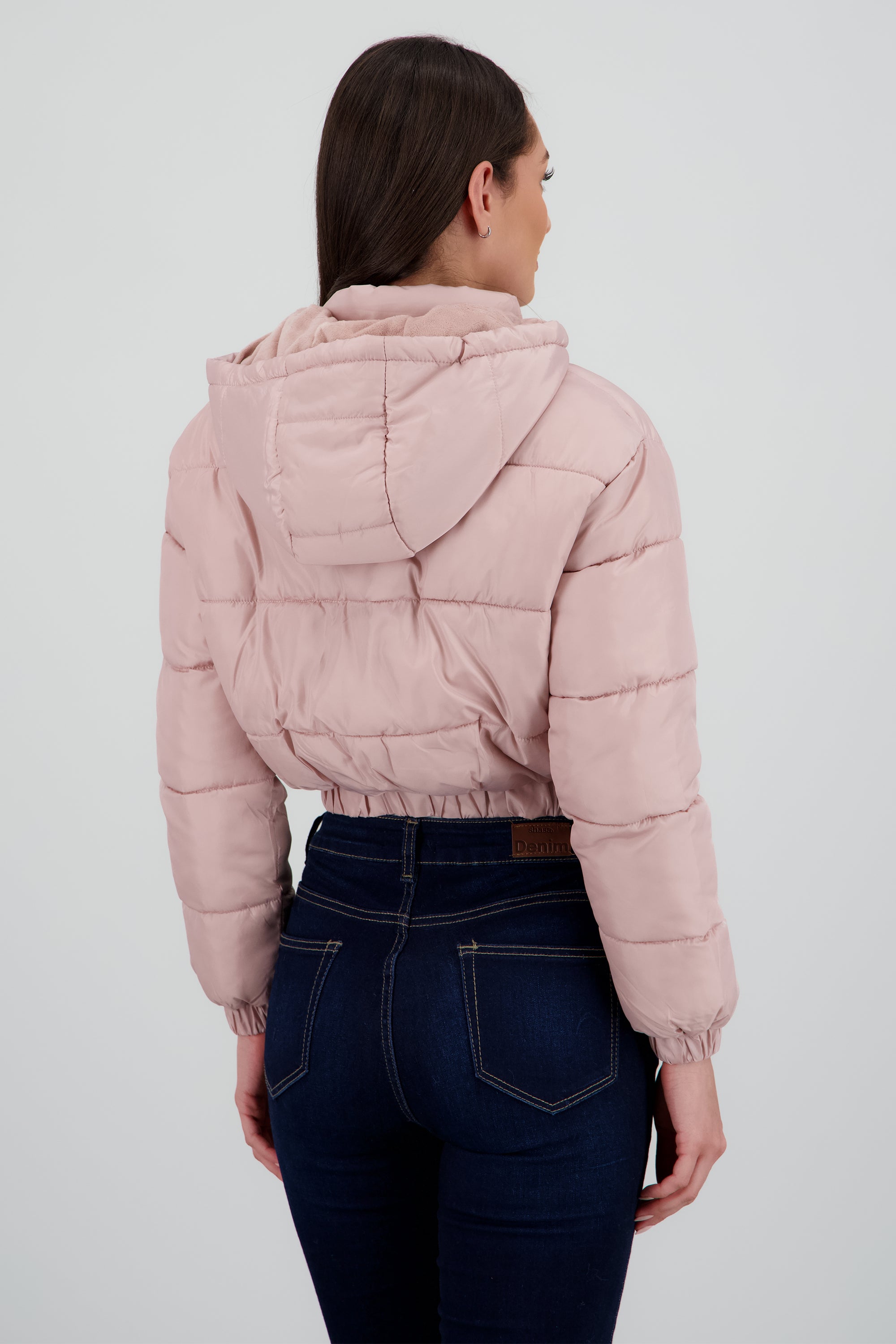 Chamarra puffer gorro PALO DE ROSA