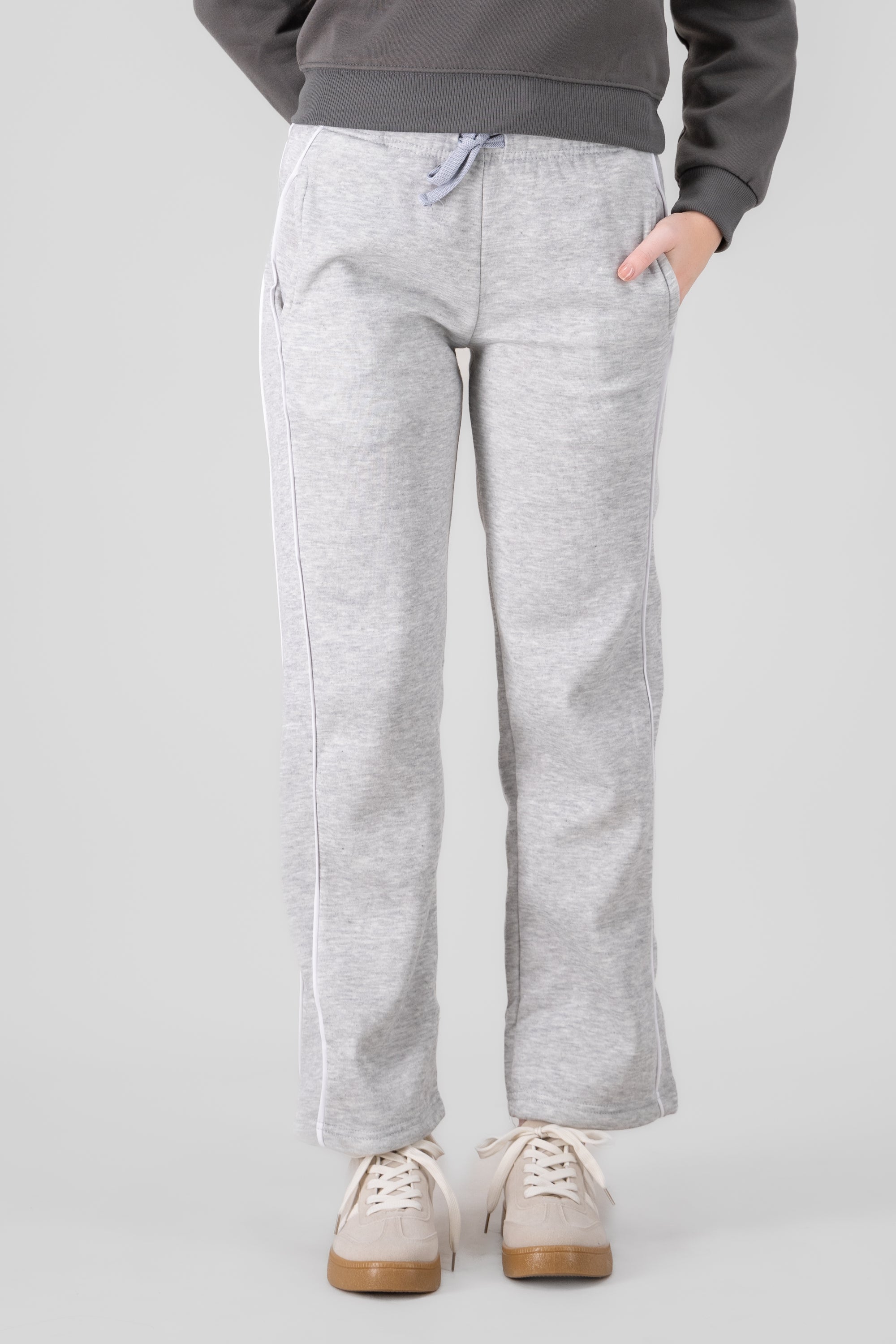 Jogger amplio detalle contraste GRIS JASPE