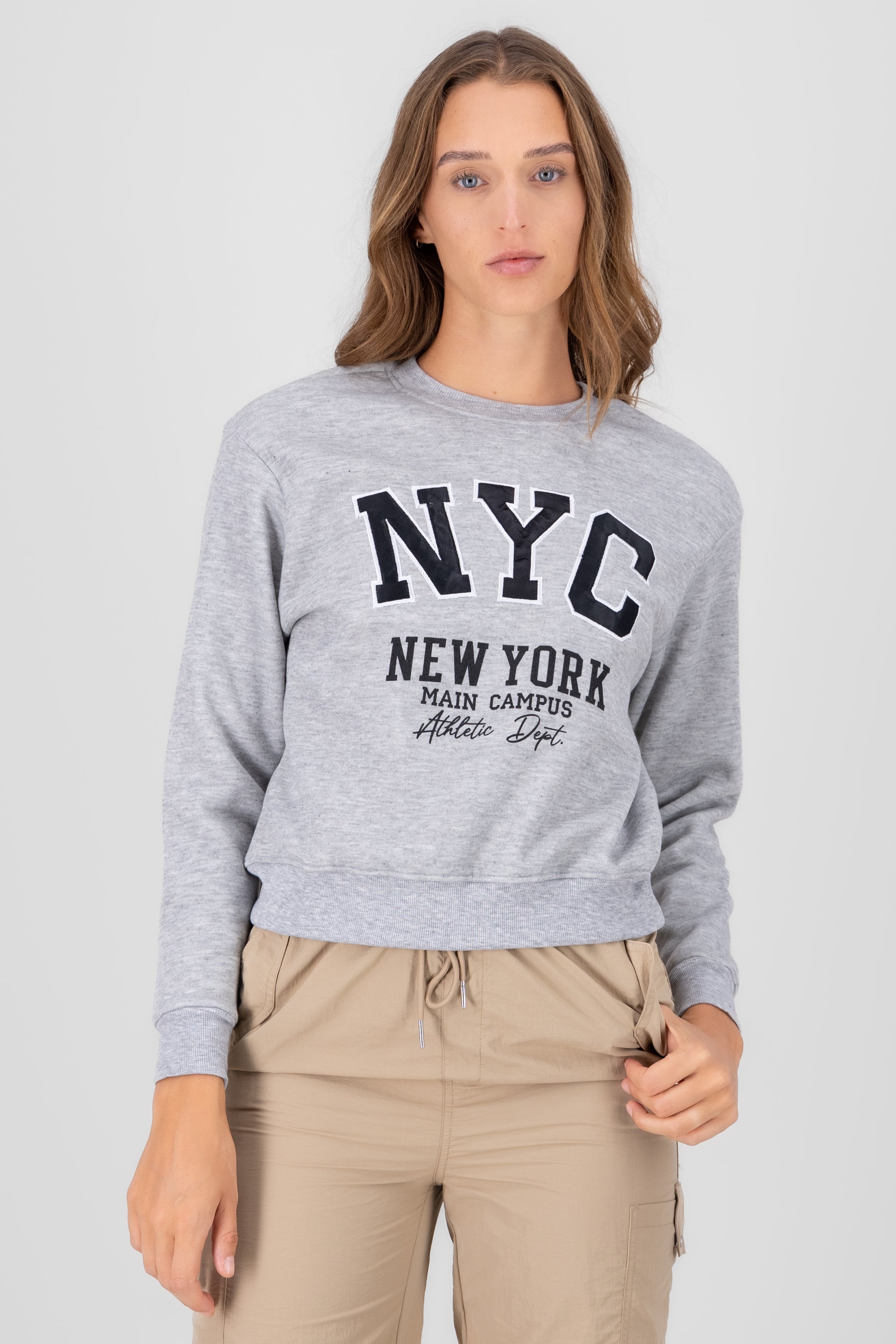 Sudadera estampada NYC GRIS JASPE