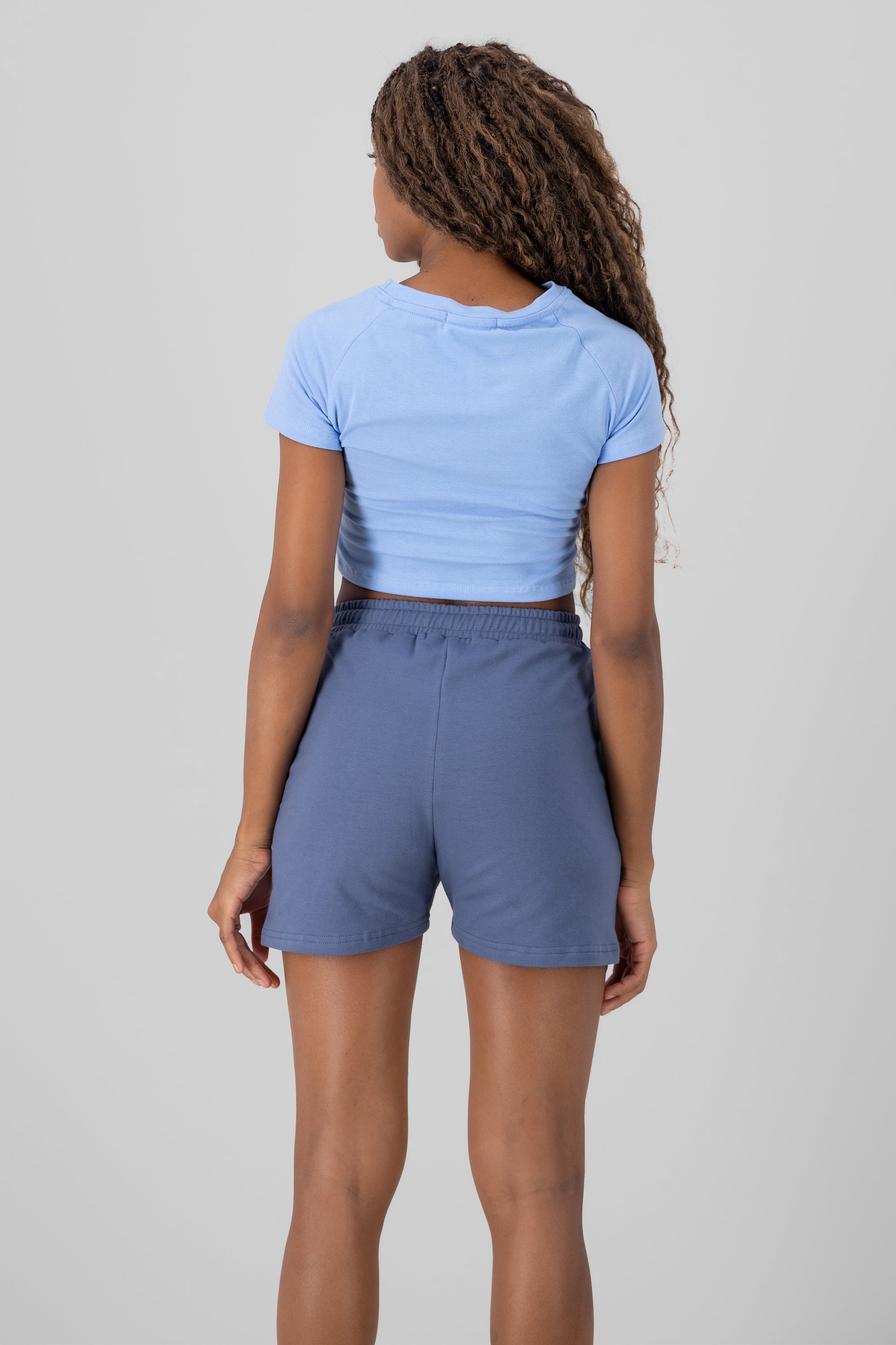 Playera crop contraste nyc AZUL CIELO