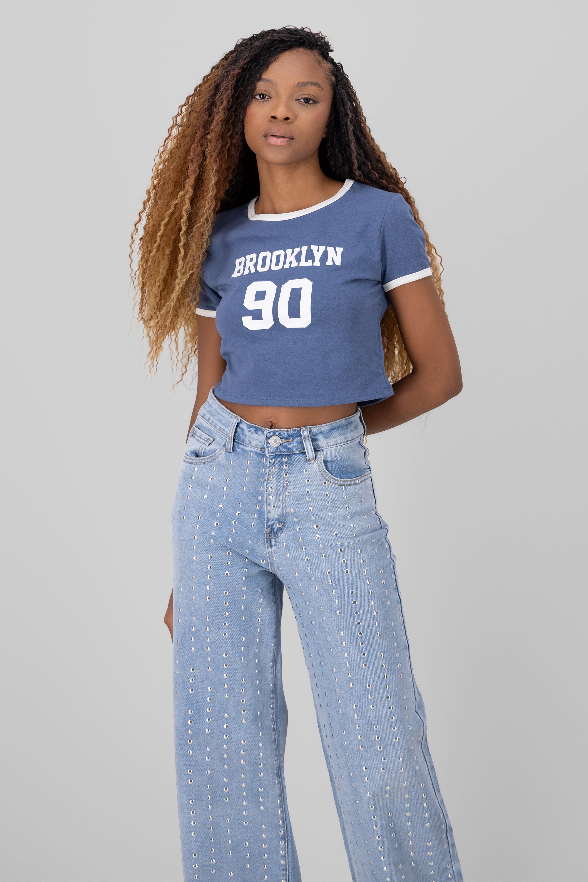 Playera crop brooklyn INDIGO