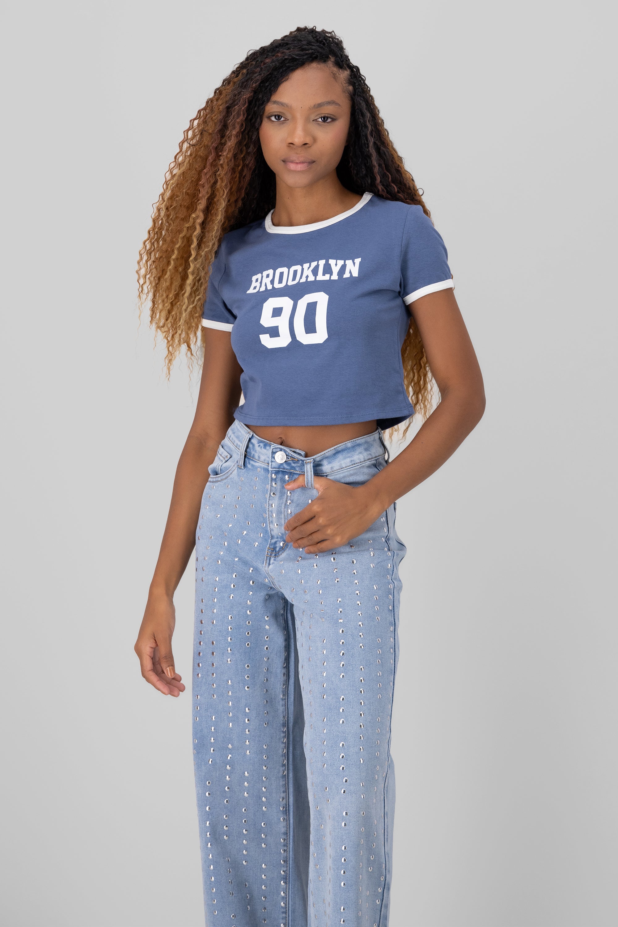 Playera crop brooklyn INDIGO