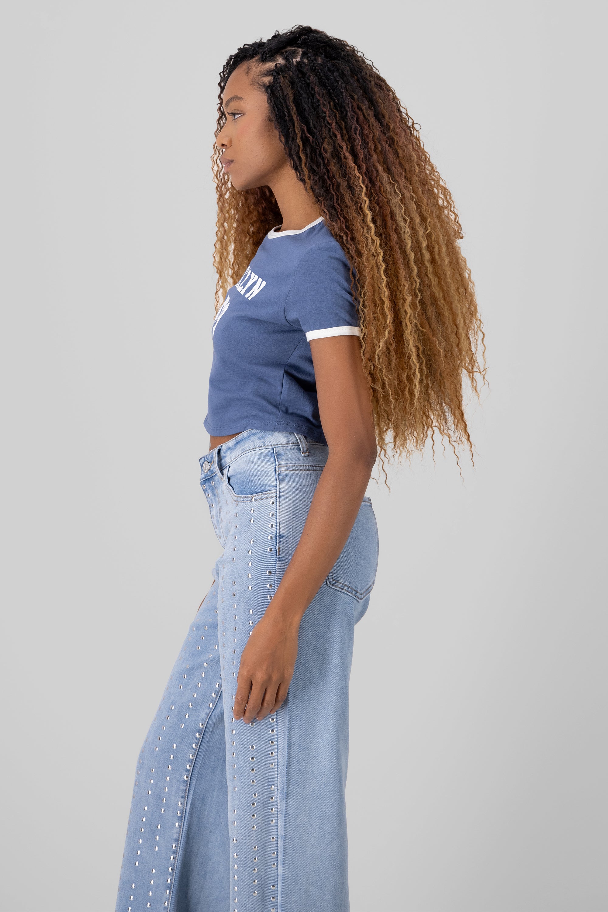 Playera crop brooklyn INDIGO