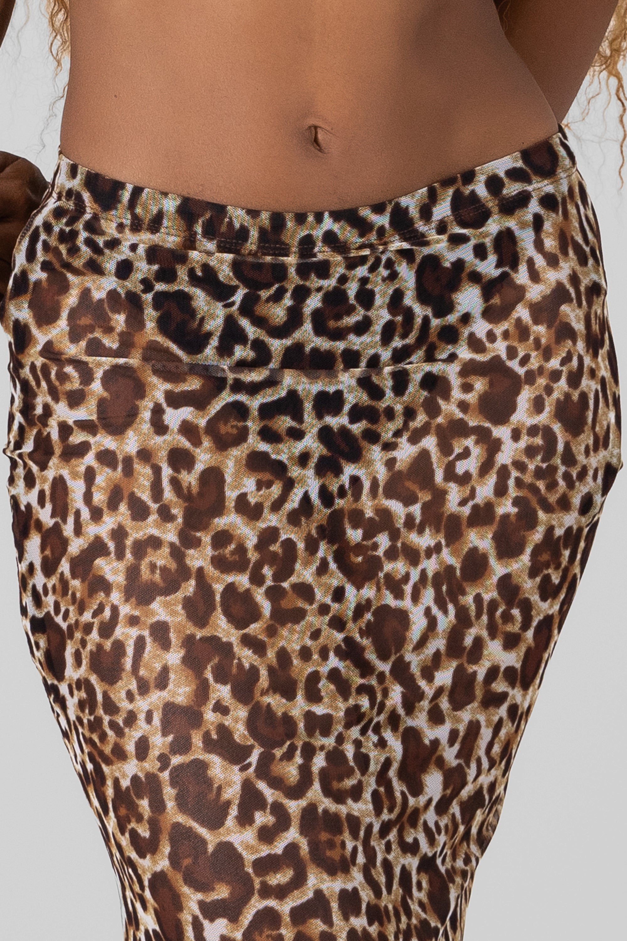 Falda mesh animal print CAFE COMBO