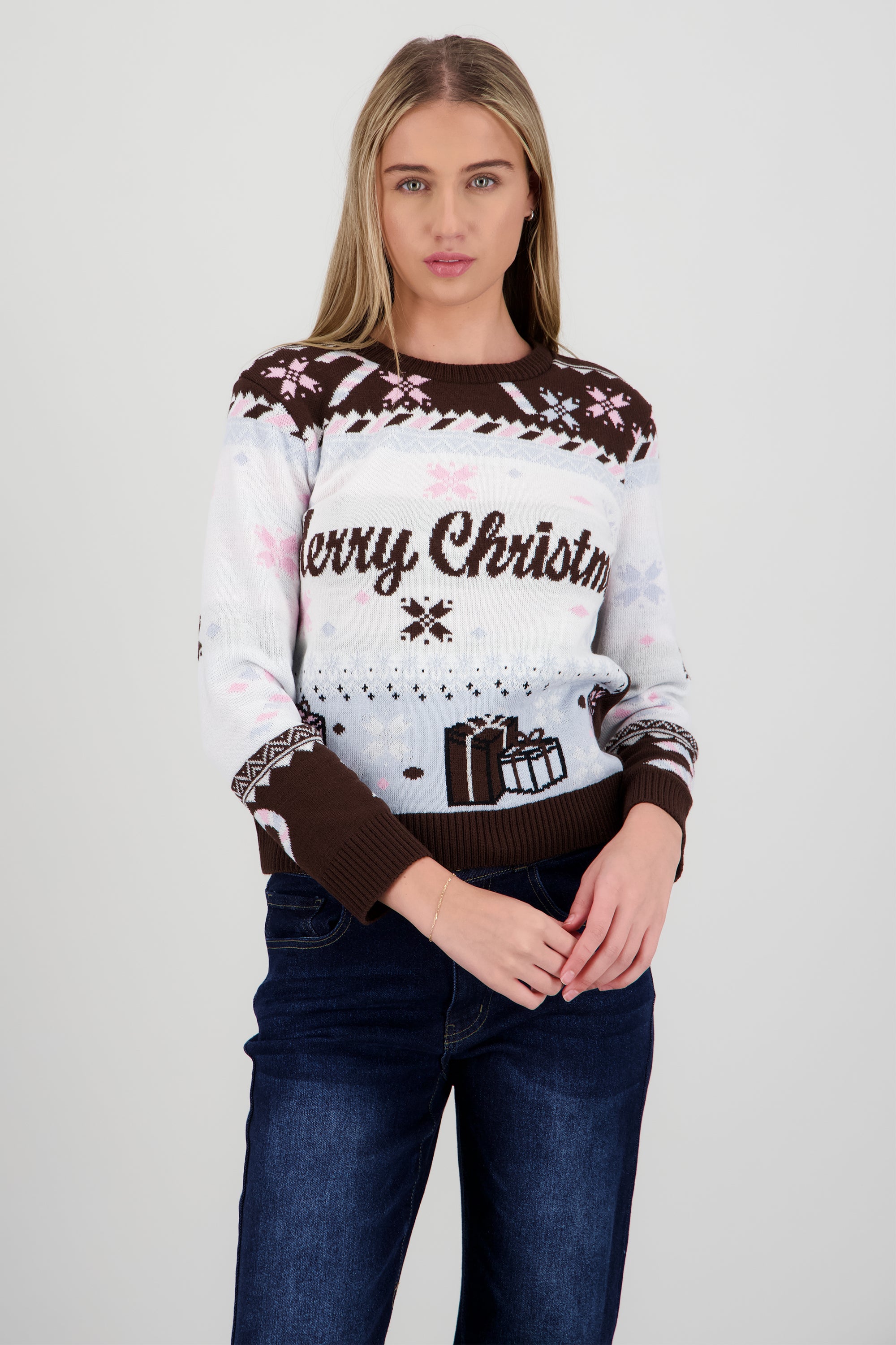 Sueter navideño merry AZUL COMBO