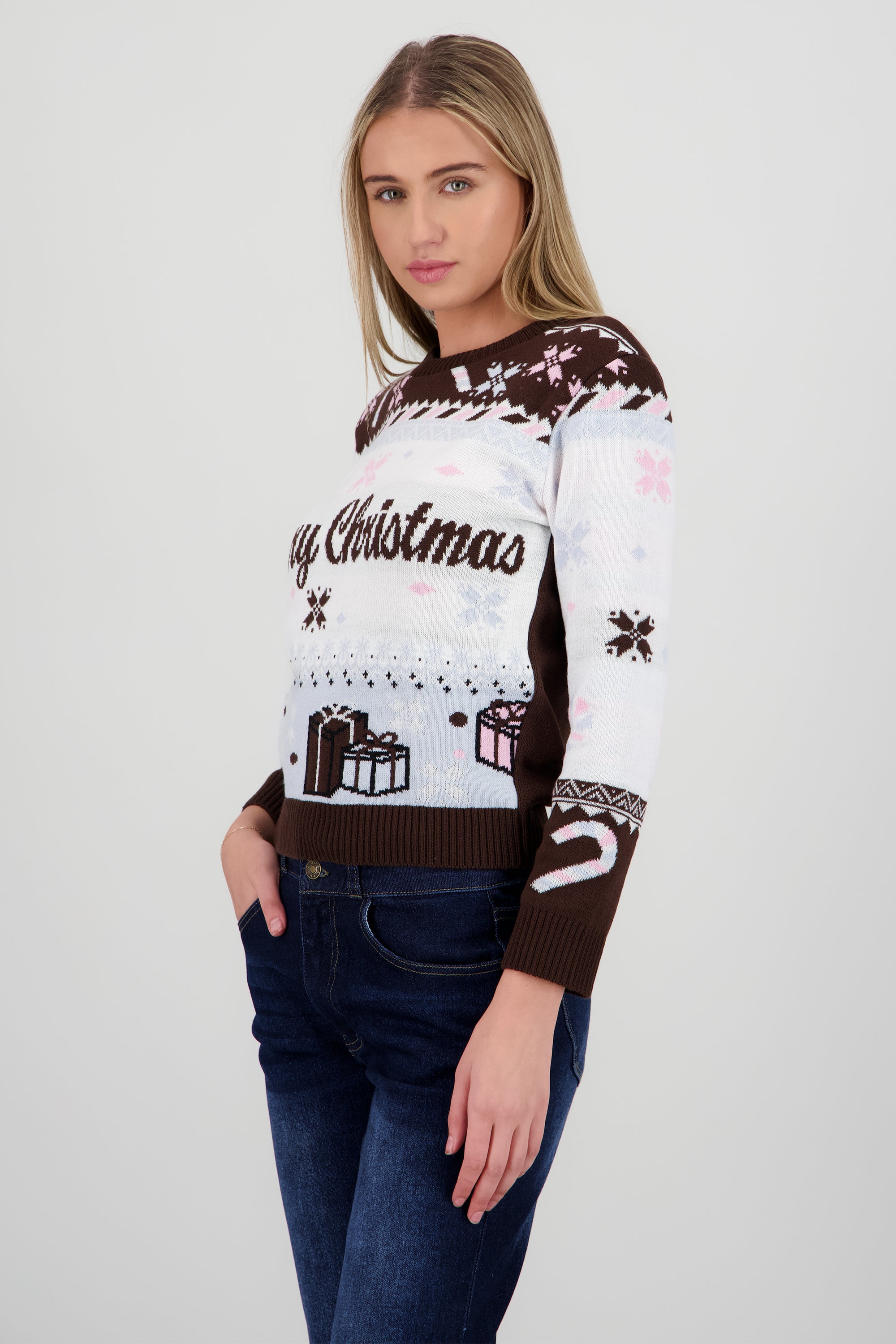 Sueter navideño merry AZUL COMBO