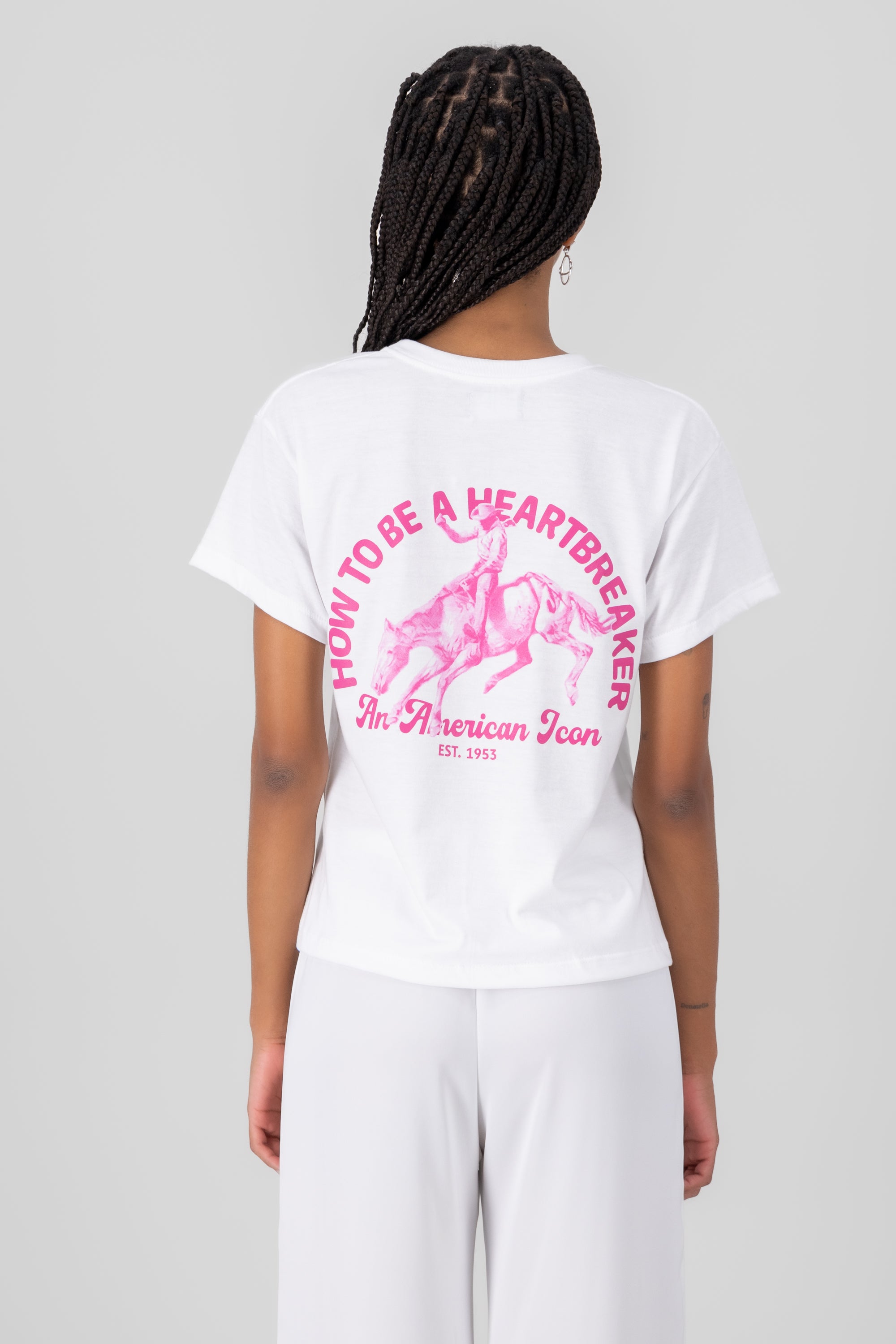 Playera estampado Cowgirl BLANCO COMBO