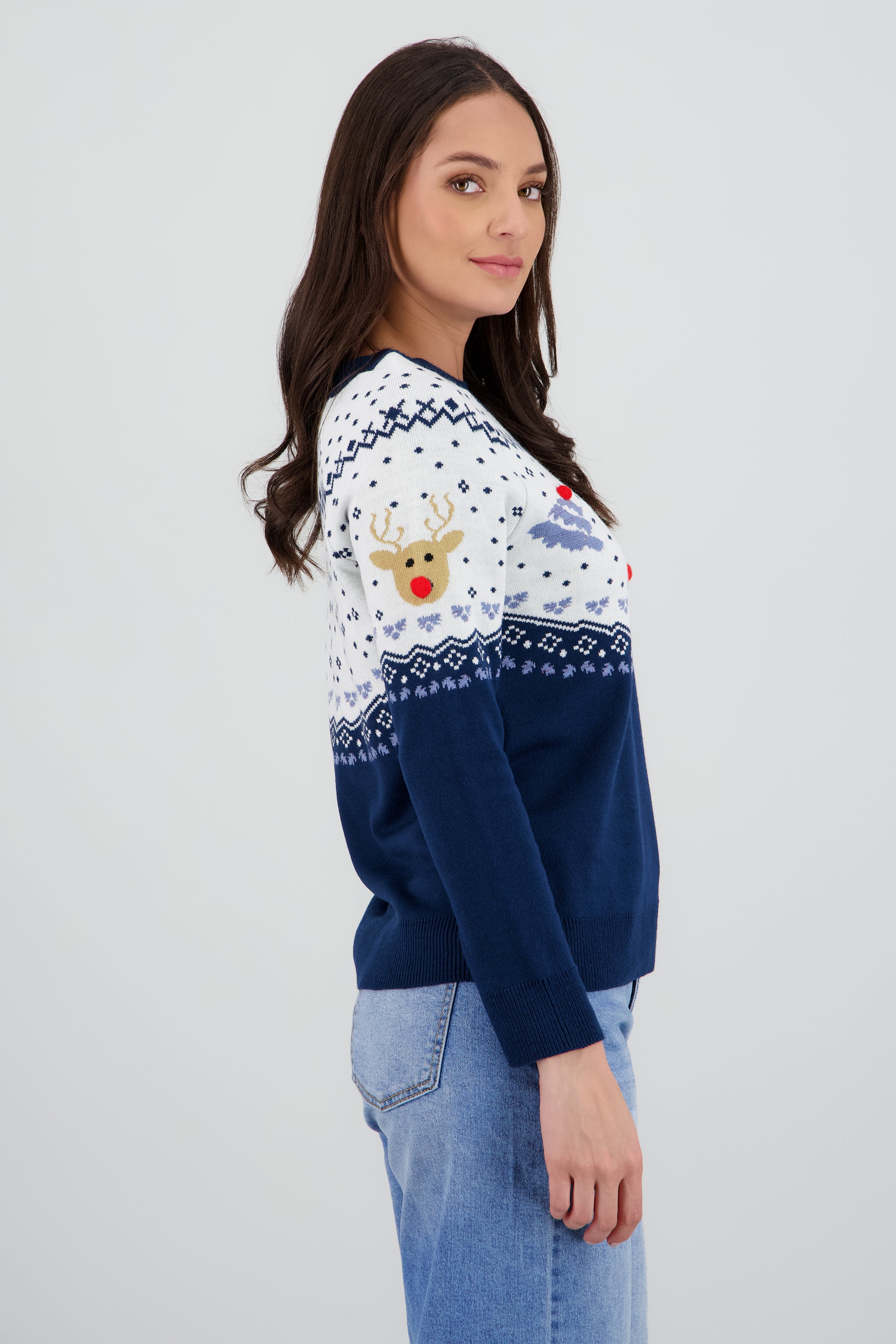 Sueter reno pino detalle pompon MARINO COMBO