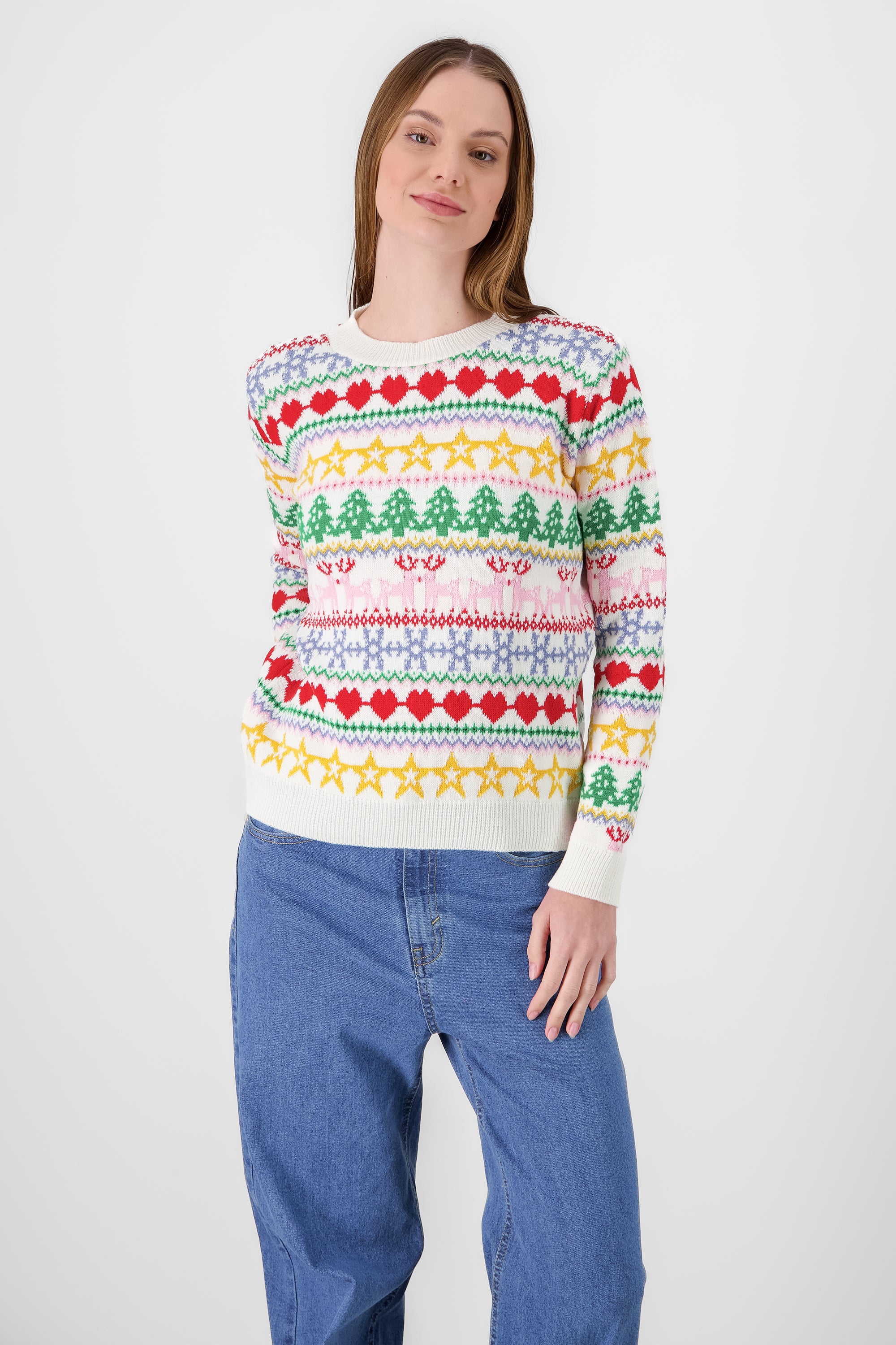 Sueter navideño prints colores BLANCO COMBO