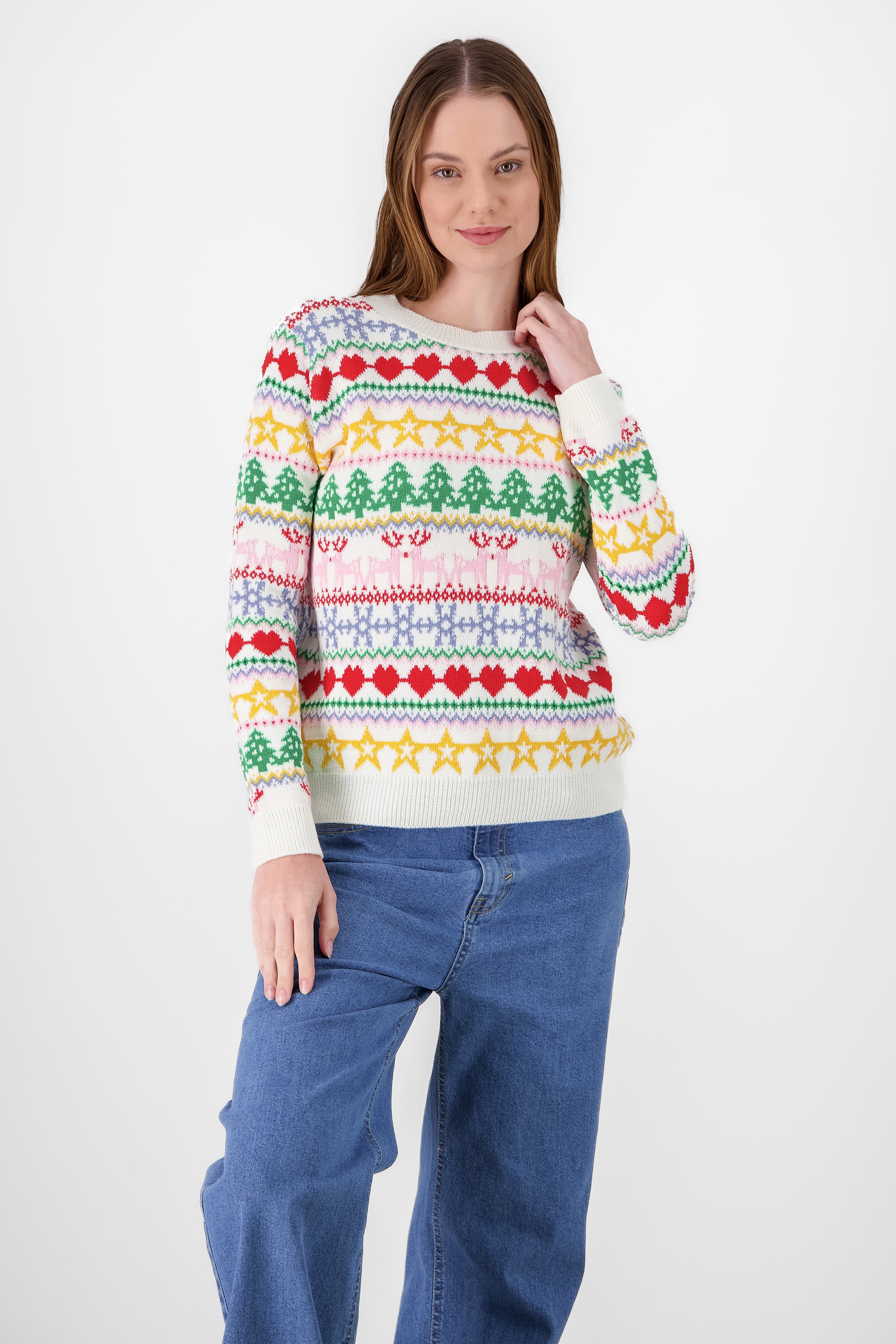 Sueter navideño prints colores BLANCO COMBO