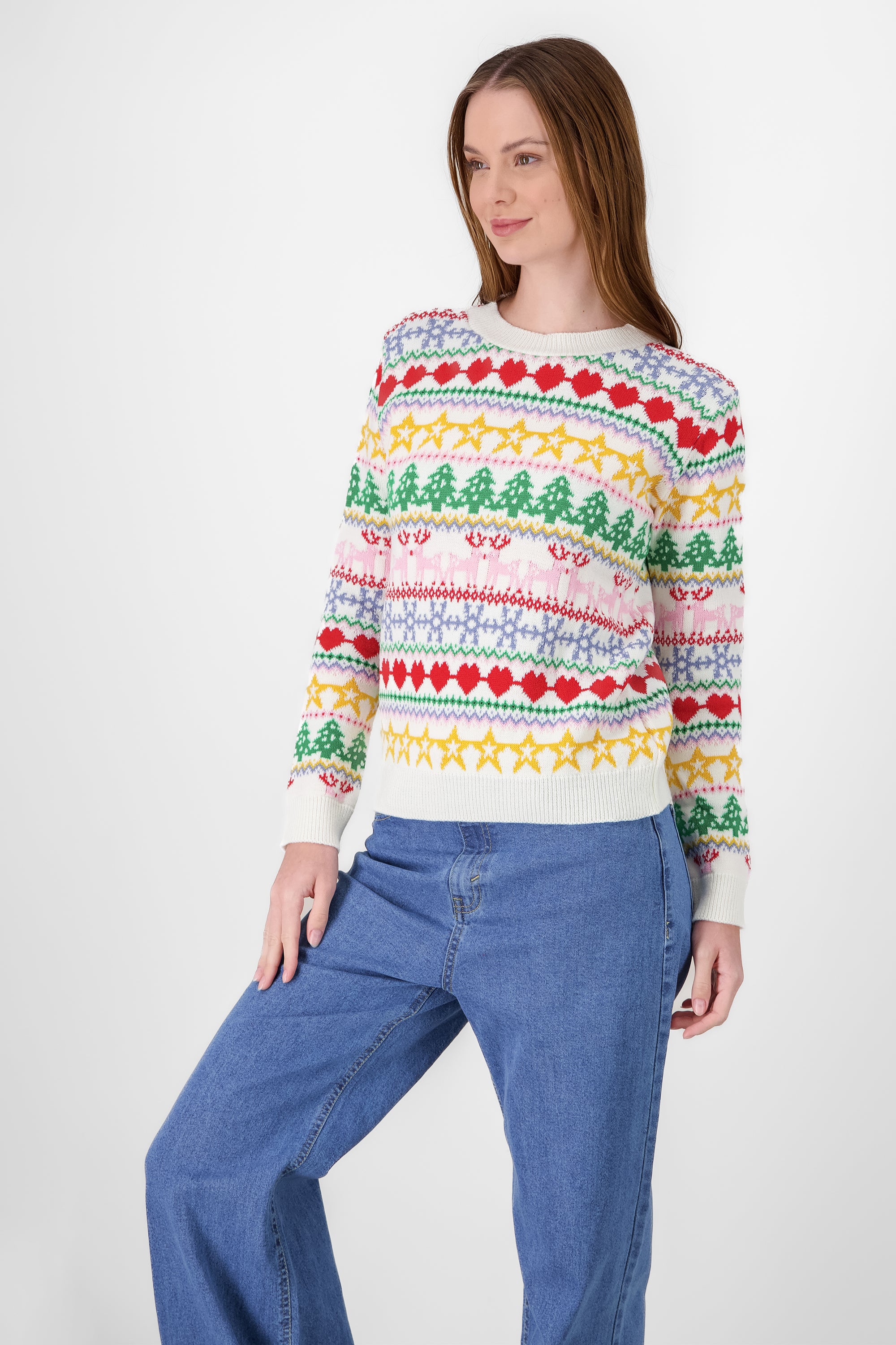 Sueter navideño prints colores BLANCO COMBO