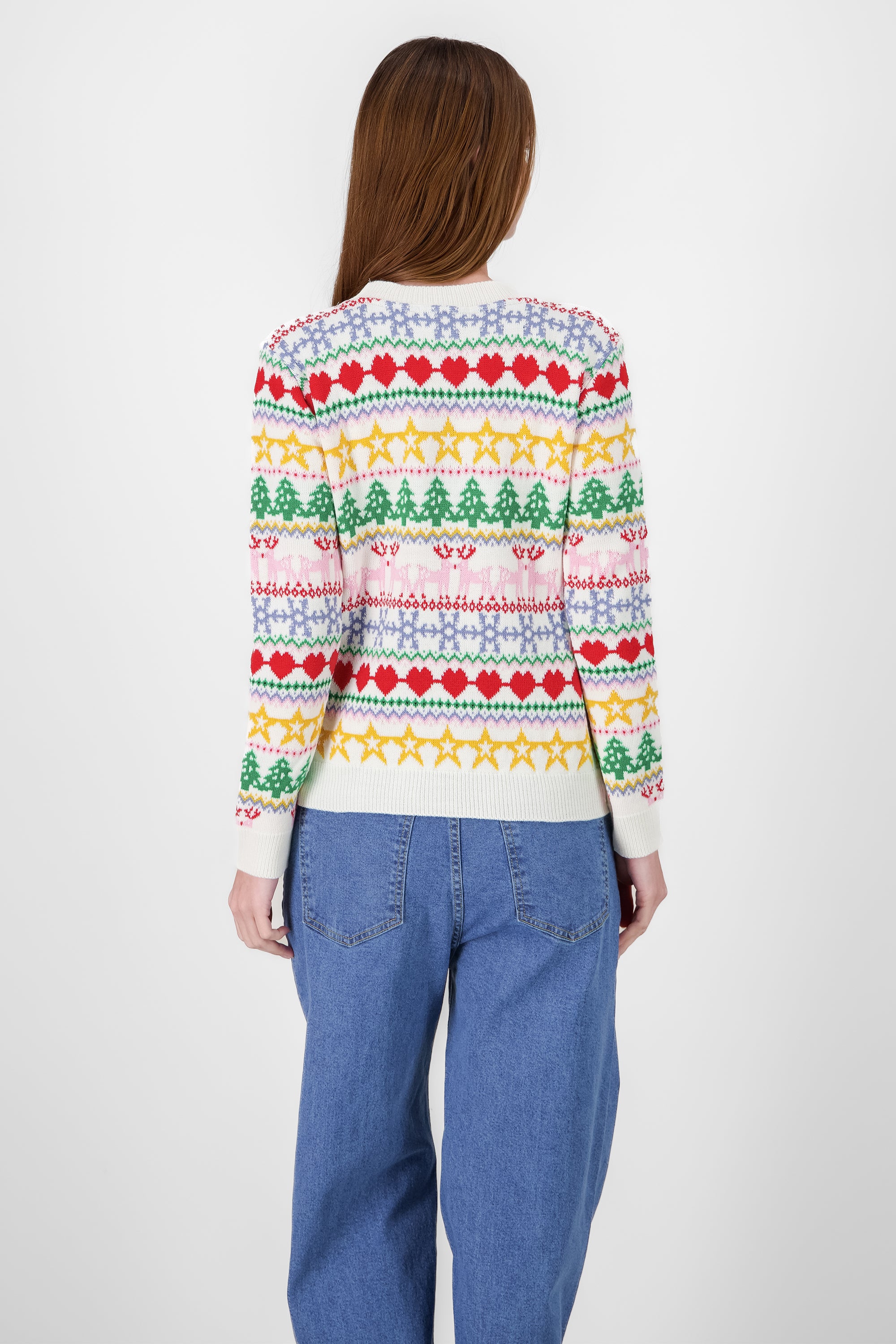 Sueter navideño prints colores BLANCO COMBO