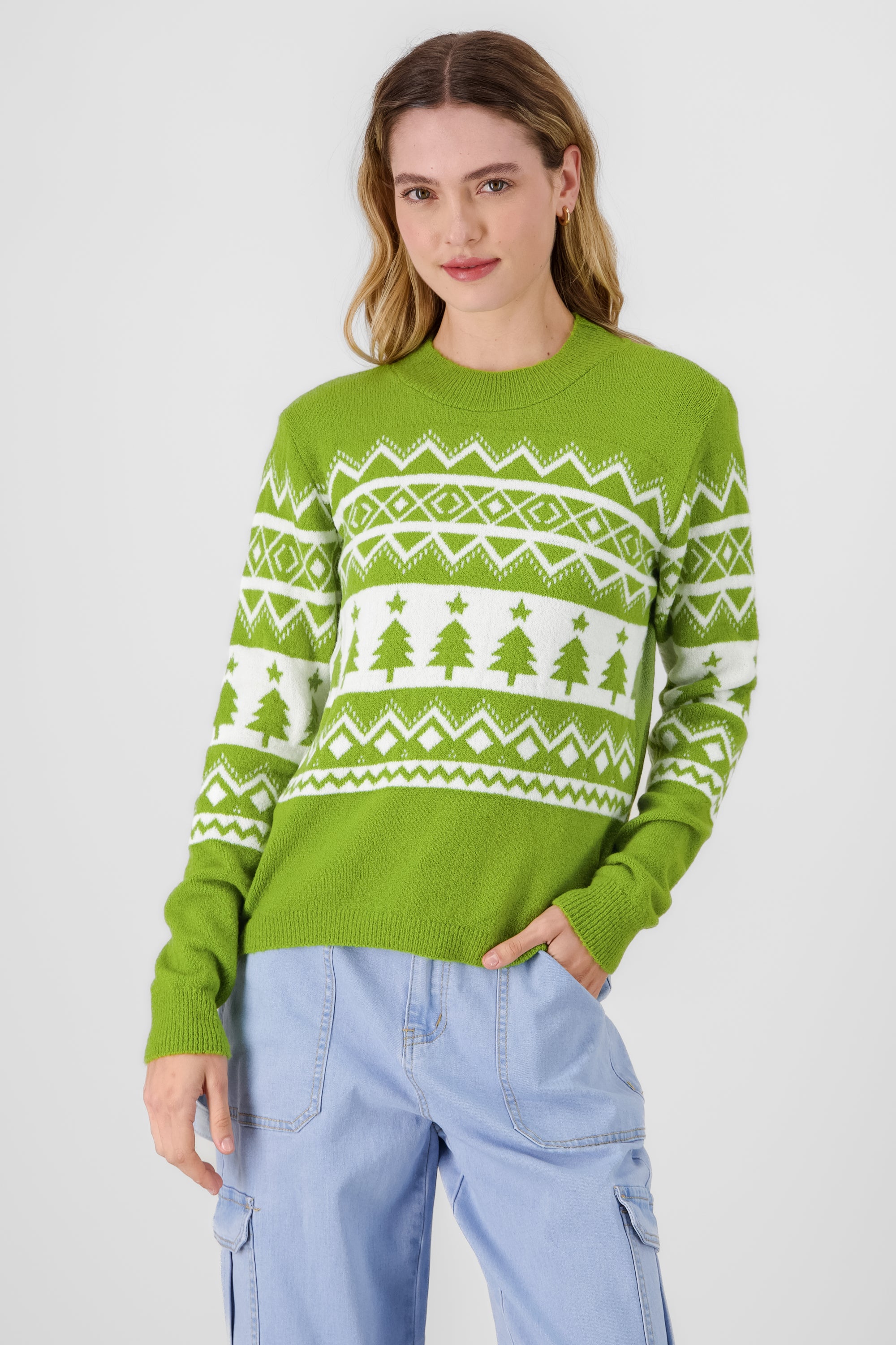 Sueter grecas arboles navidad VERDE COMBO