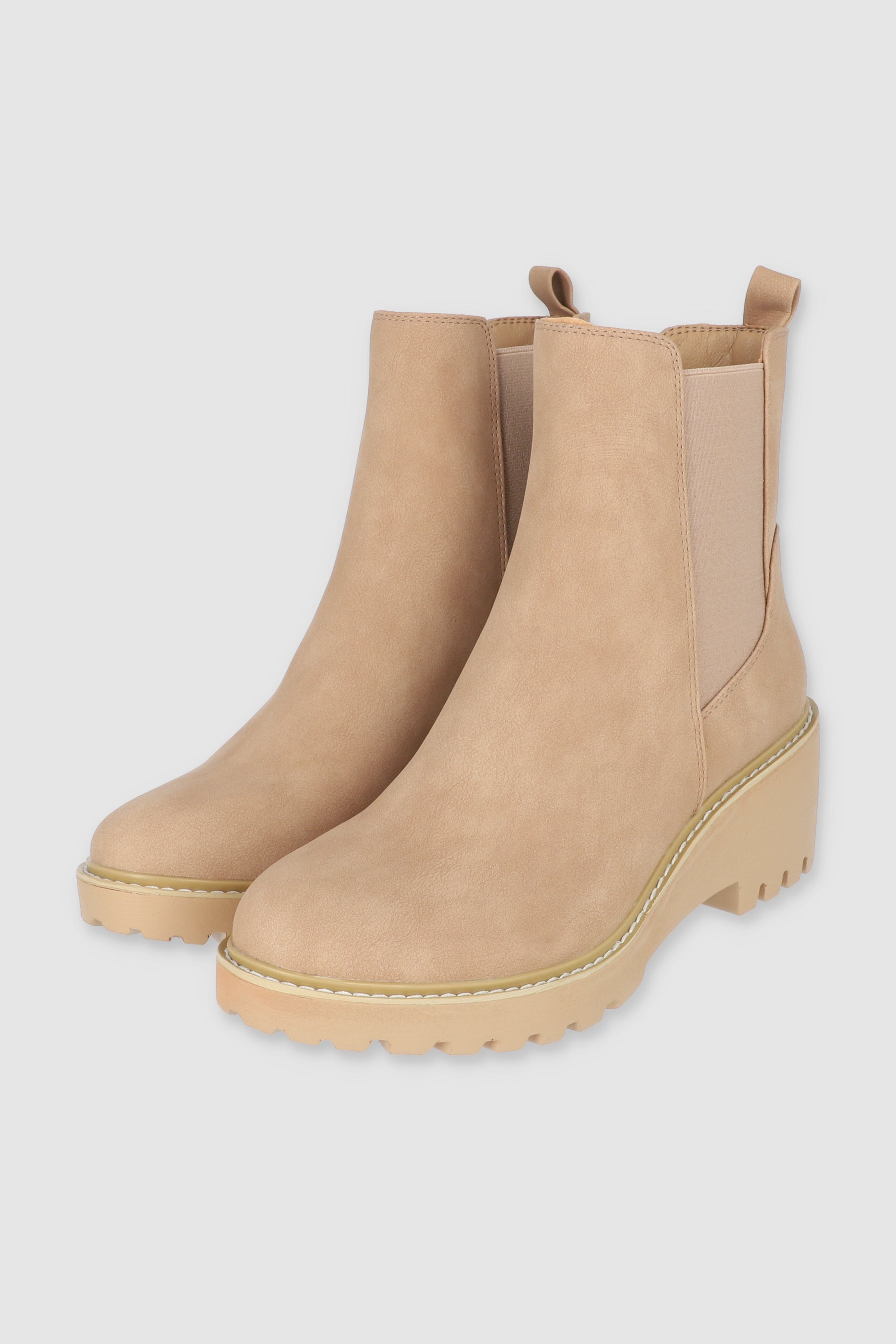 BOTIN CHELSEA MEDIO TACON CORRIDO BEIGE