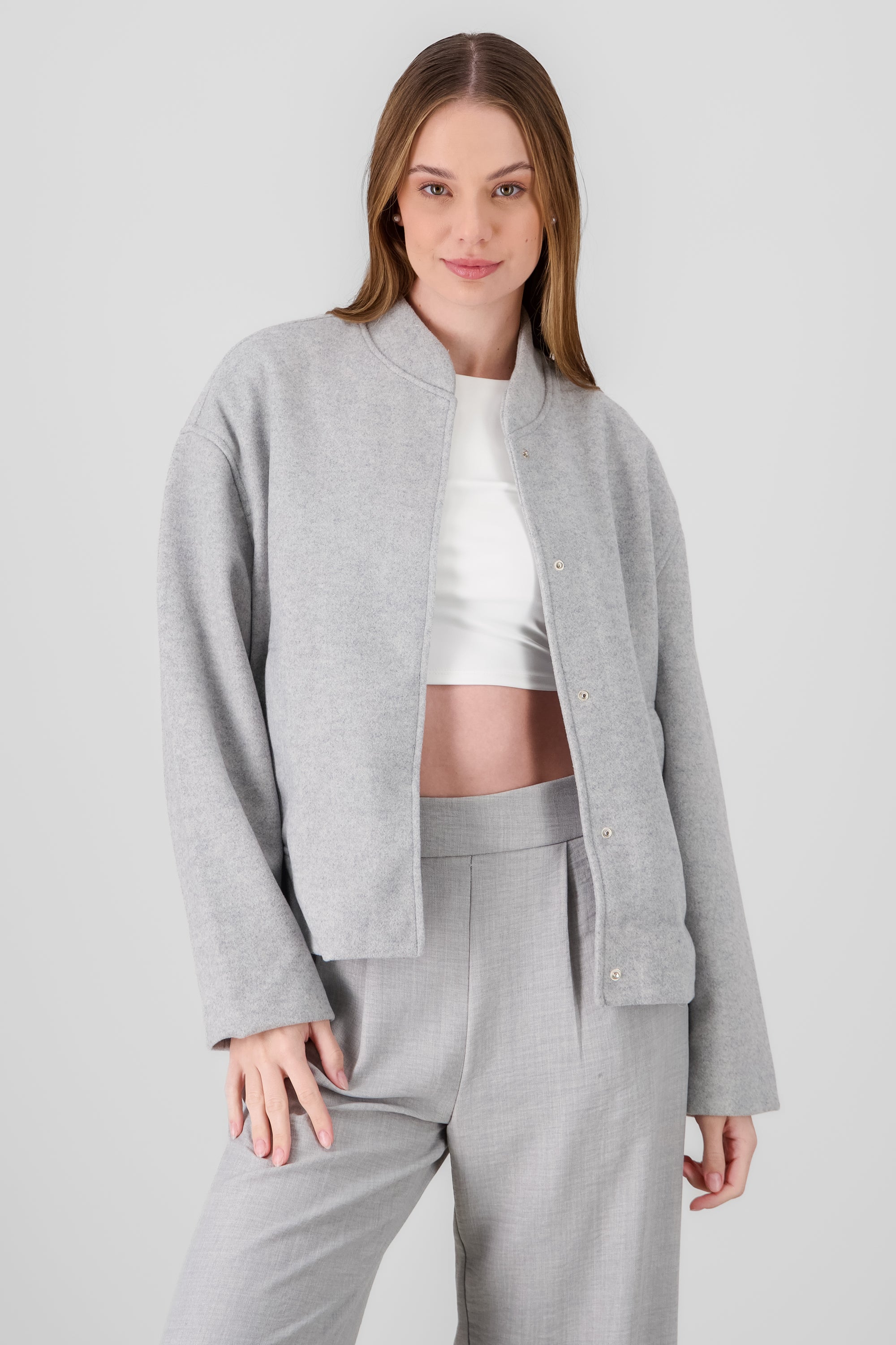 Bomber jacket oversize GRIS CLARO