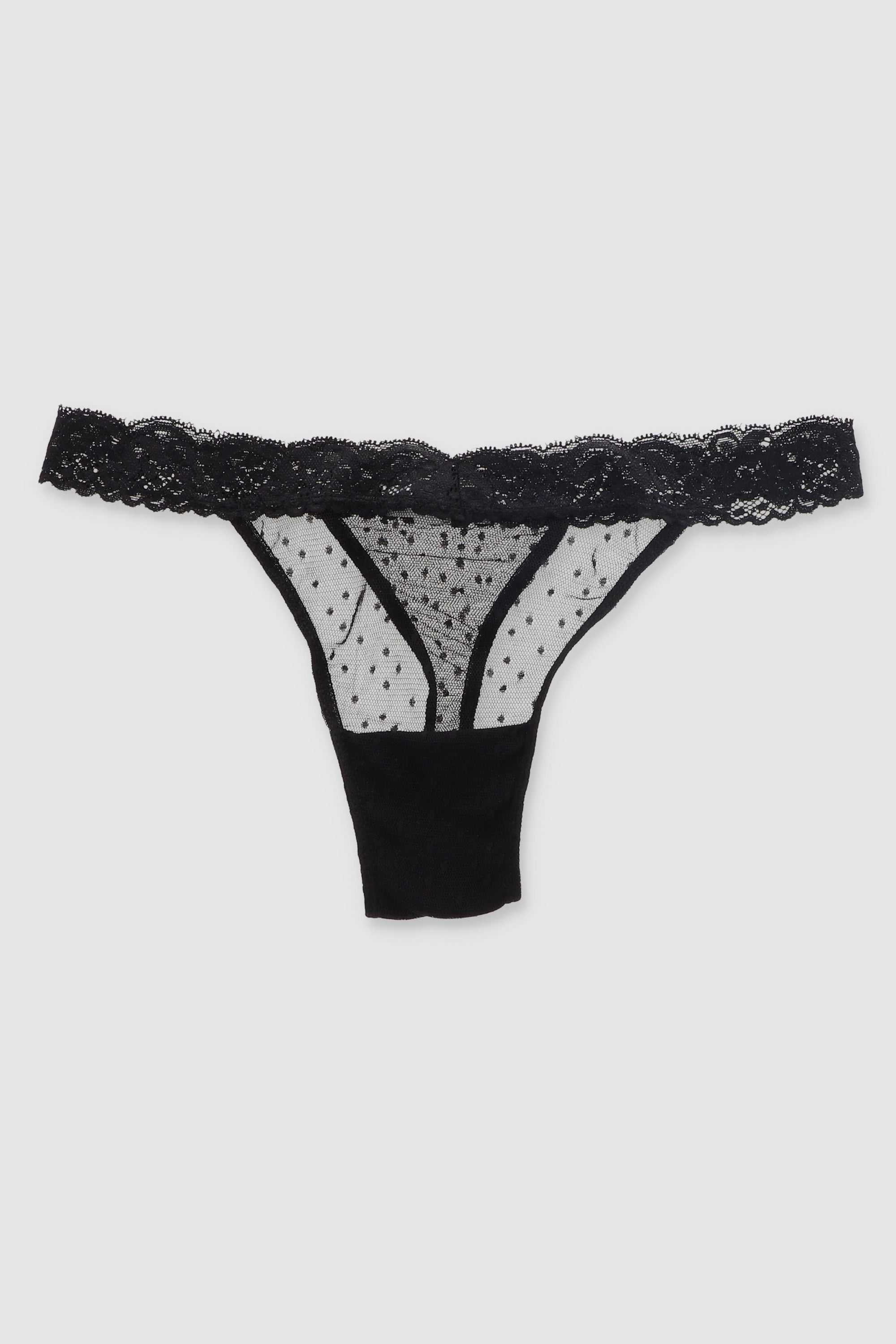 Tanga luniperla encaje NEGRO