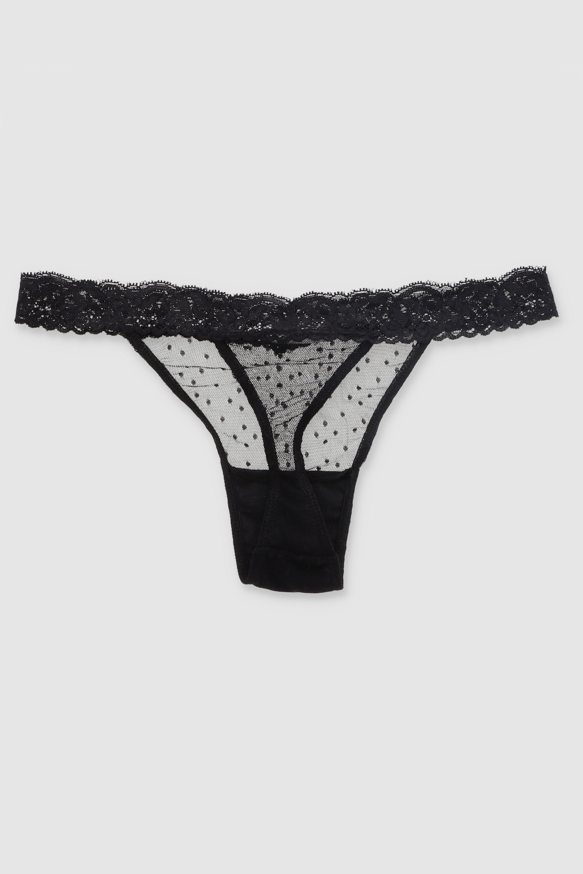 Tanga luniperla encaje NEGRO