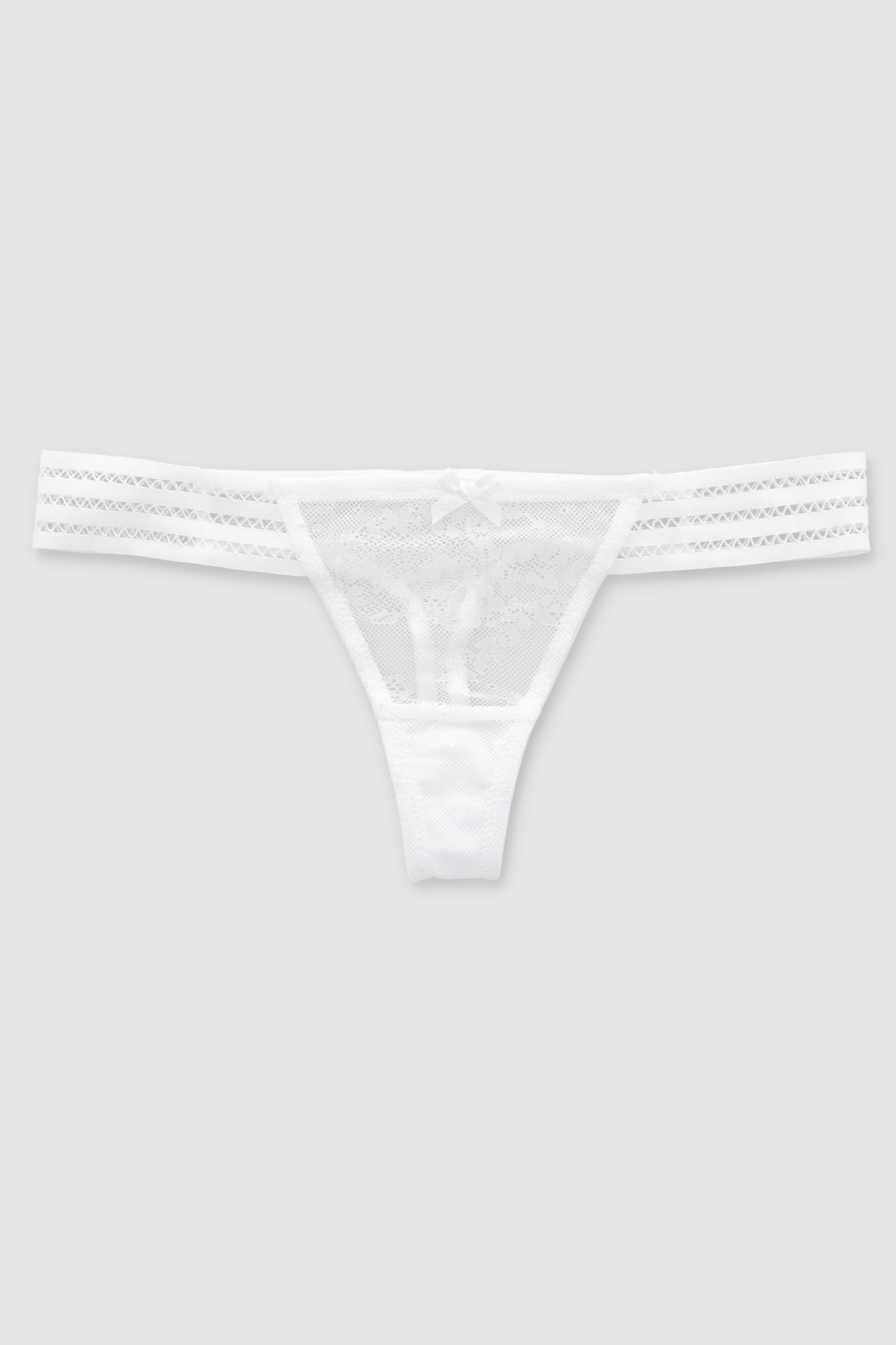 Tanga encaje tiras BLANCO