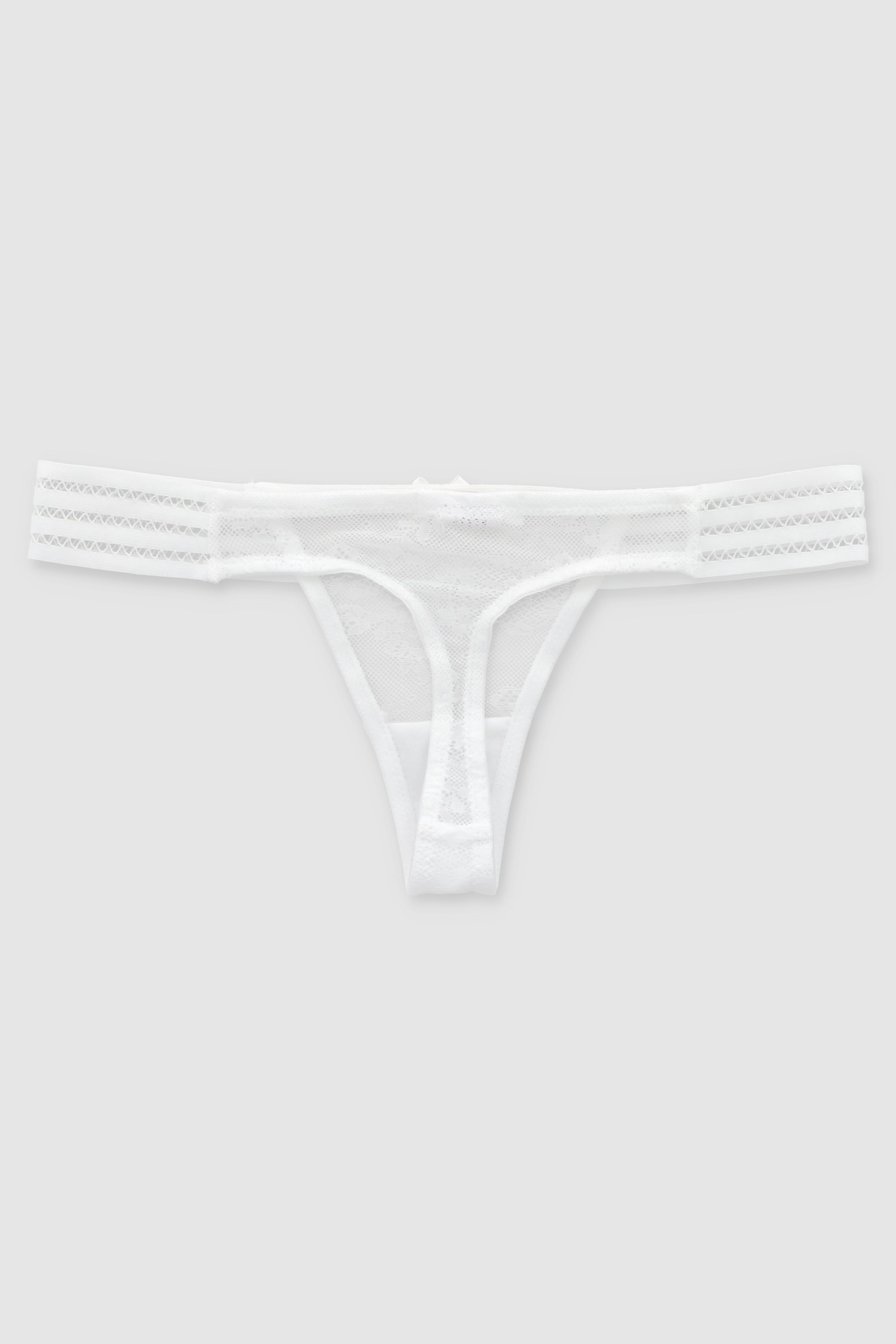 Tanga encaje tiras BLANCO