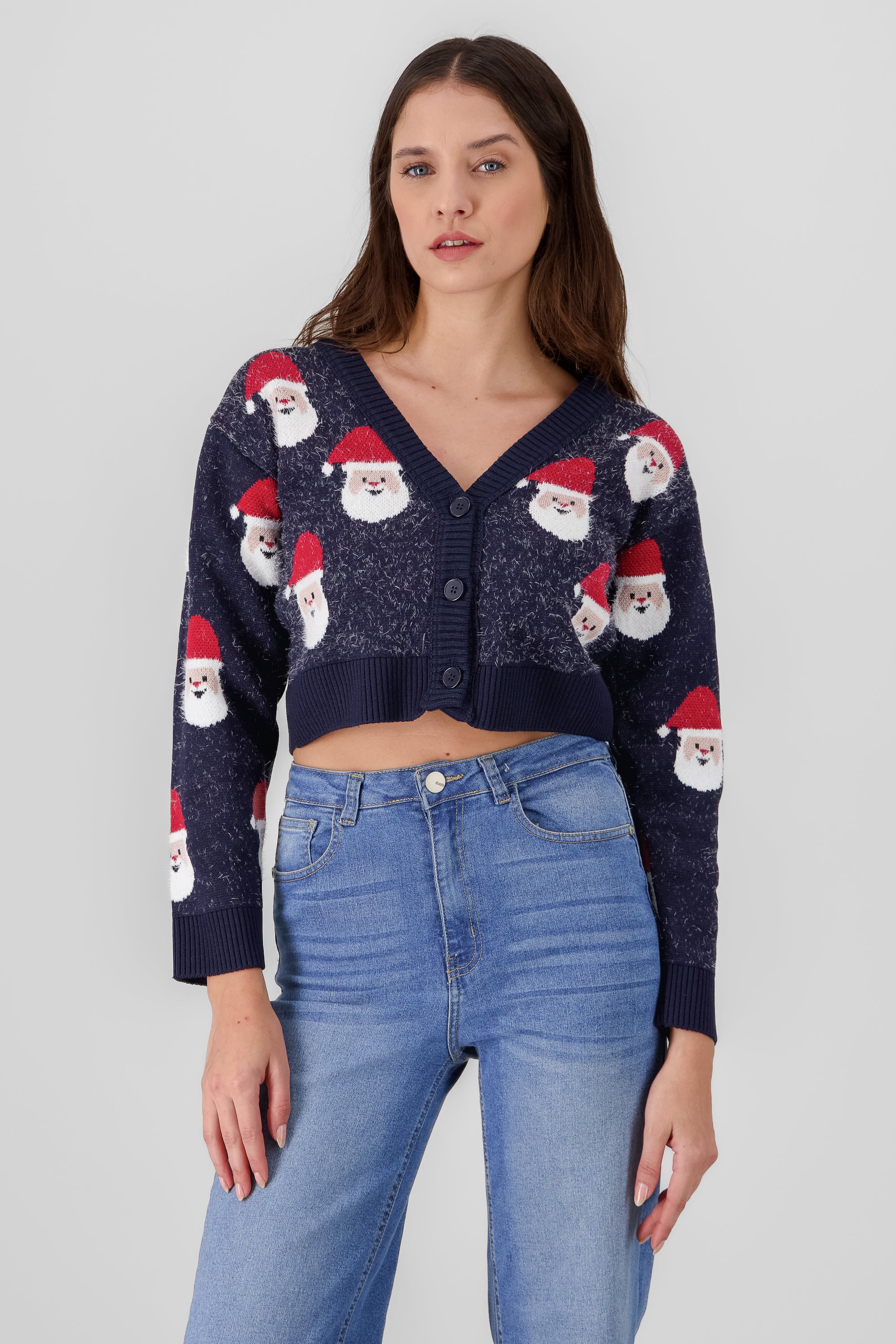 Cardigan navideño caras santas MARINO COMBO