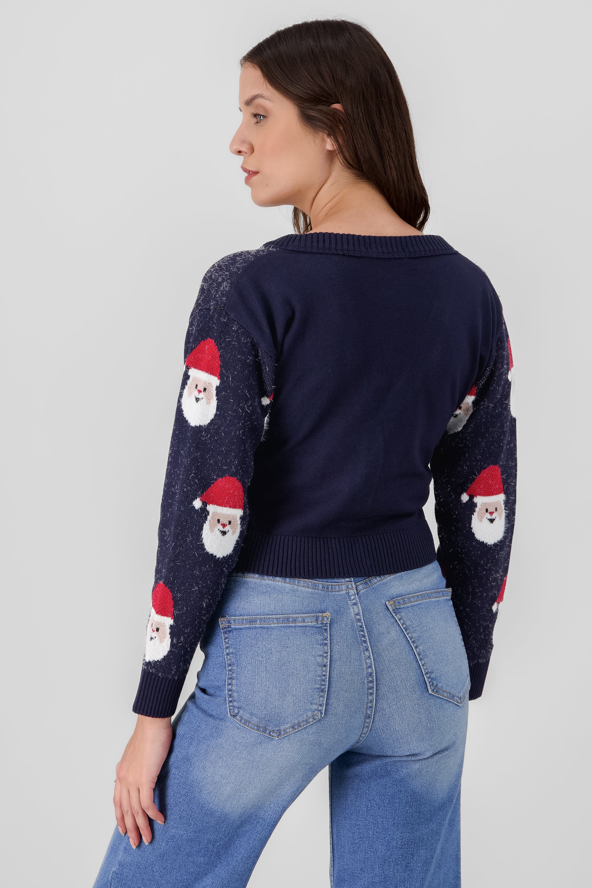 Cardigan navideño caras santas MARINO COMBO